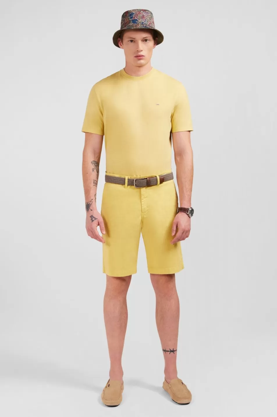 Shorts & Bermudas | Eden Park Plain Yellow Bermuda Shorts