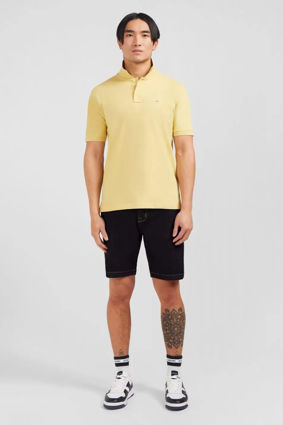 Polos | Eden Park Plain Yellow Short-Sleeved Polo Shirt