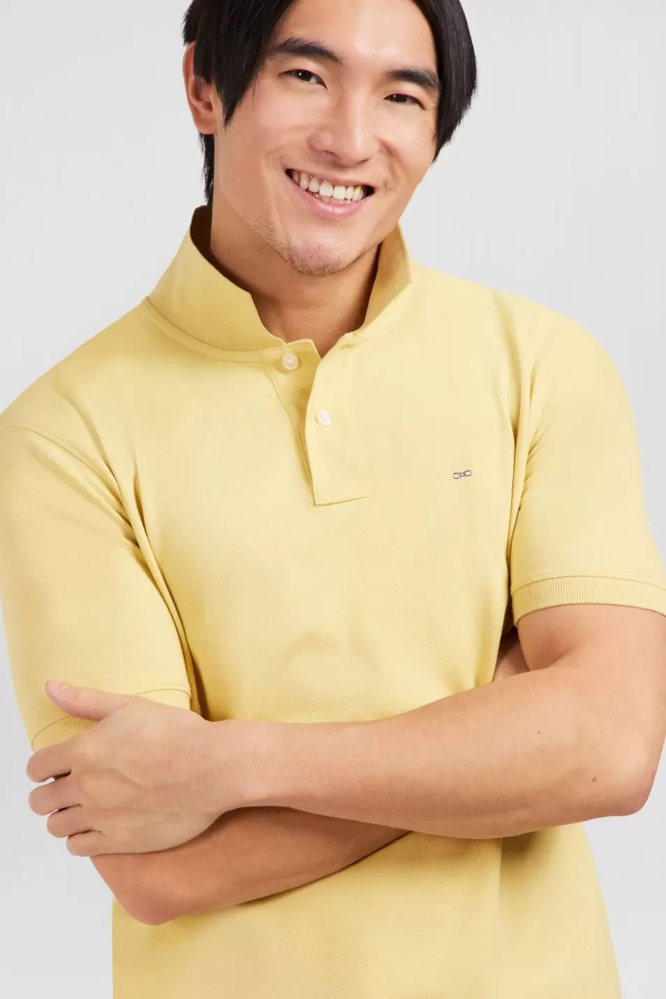 Polos | Eden Park Plain Yellow Short-Sleeved Polo Shirt