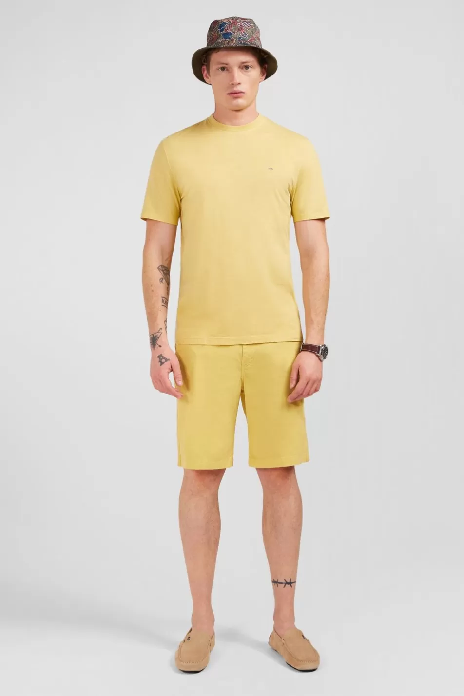 T-Shirts | Eden Park Plain Yellow Short-Sleeved T-Shirt