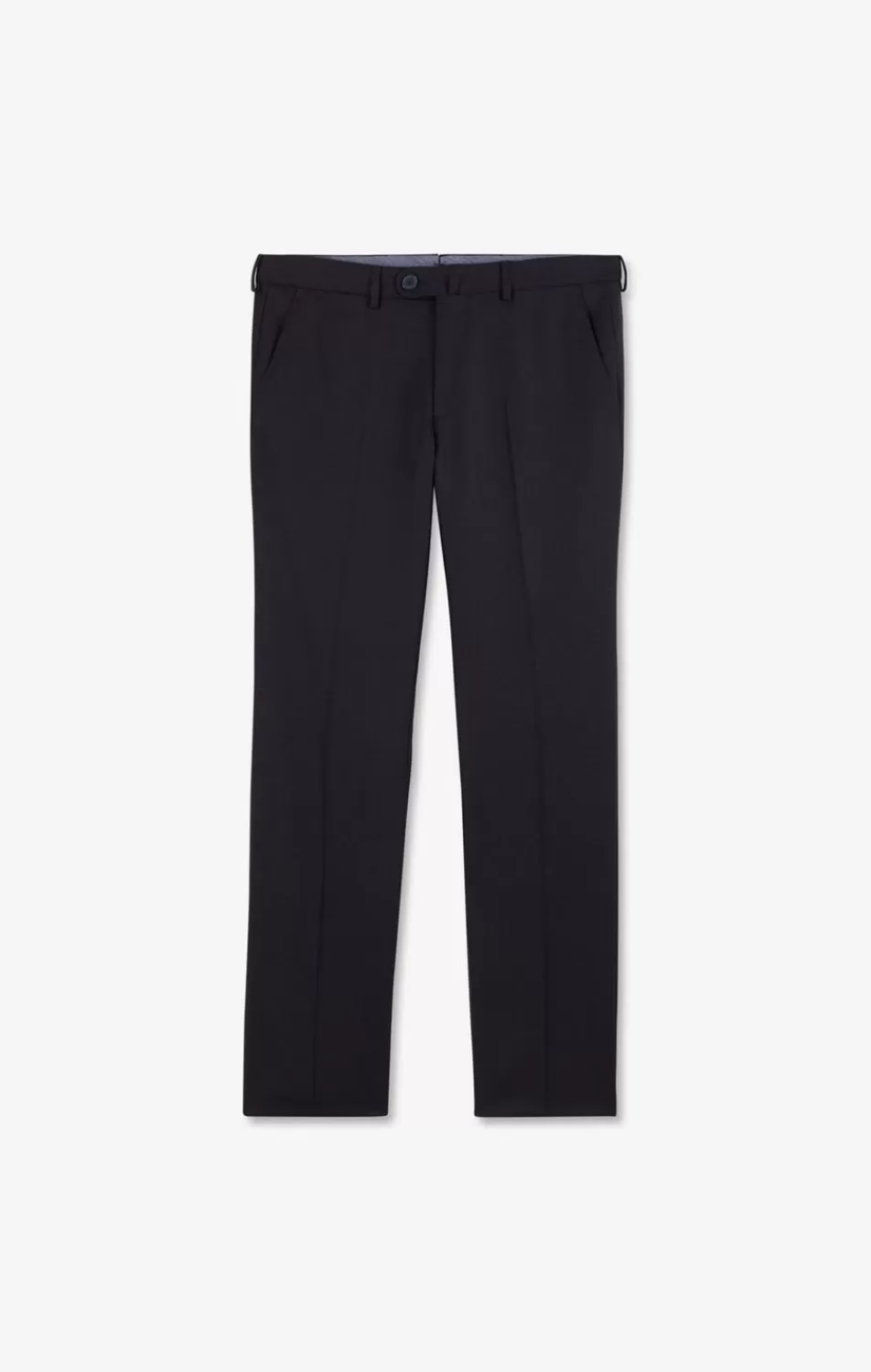 Pants | Eden Park Regular Dark Blue Wool Trousers With Broken Fold