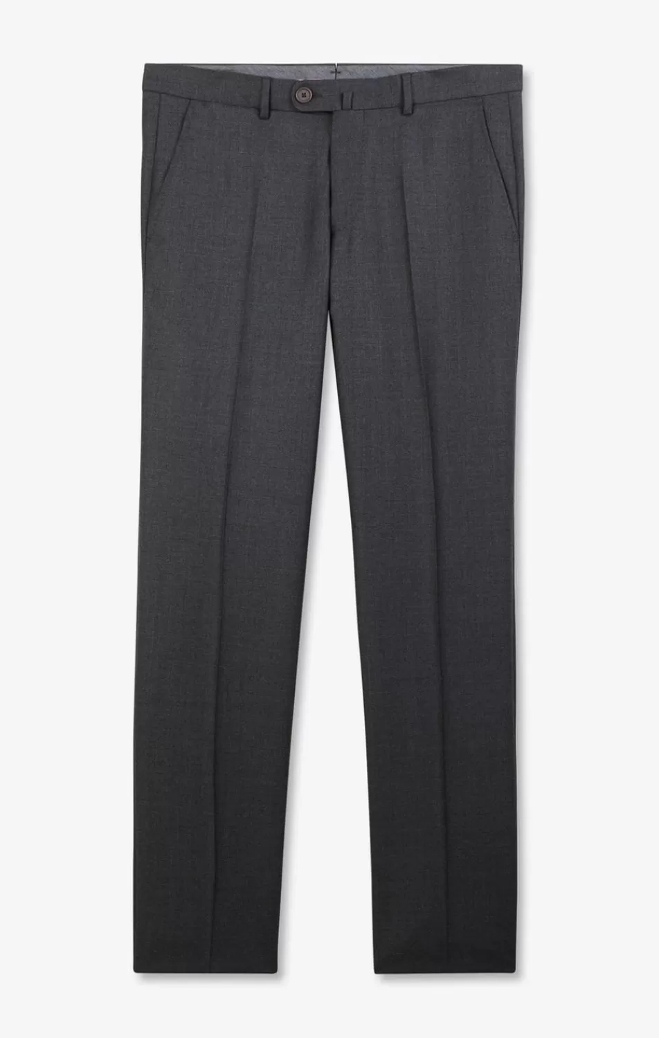 Pants | Eden Park Regular Grey Wool Trousers With Broken Fold