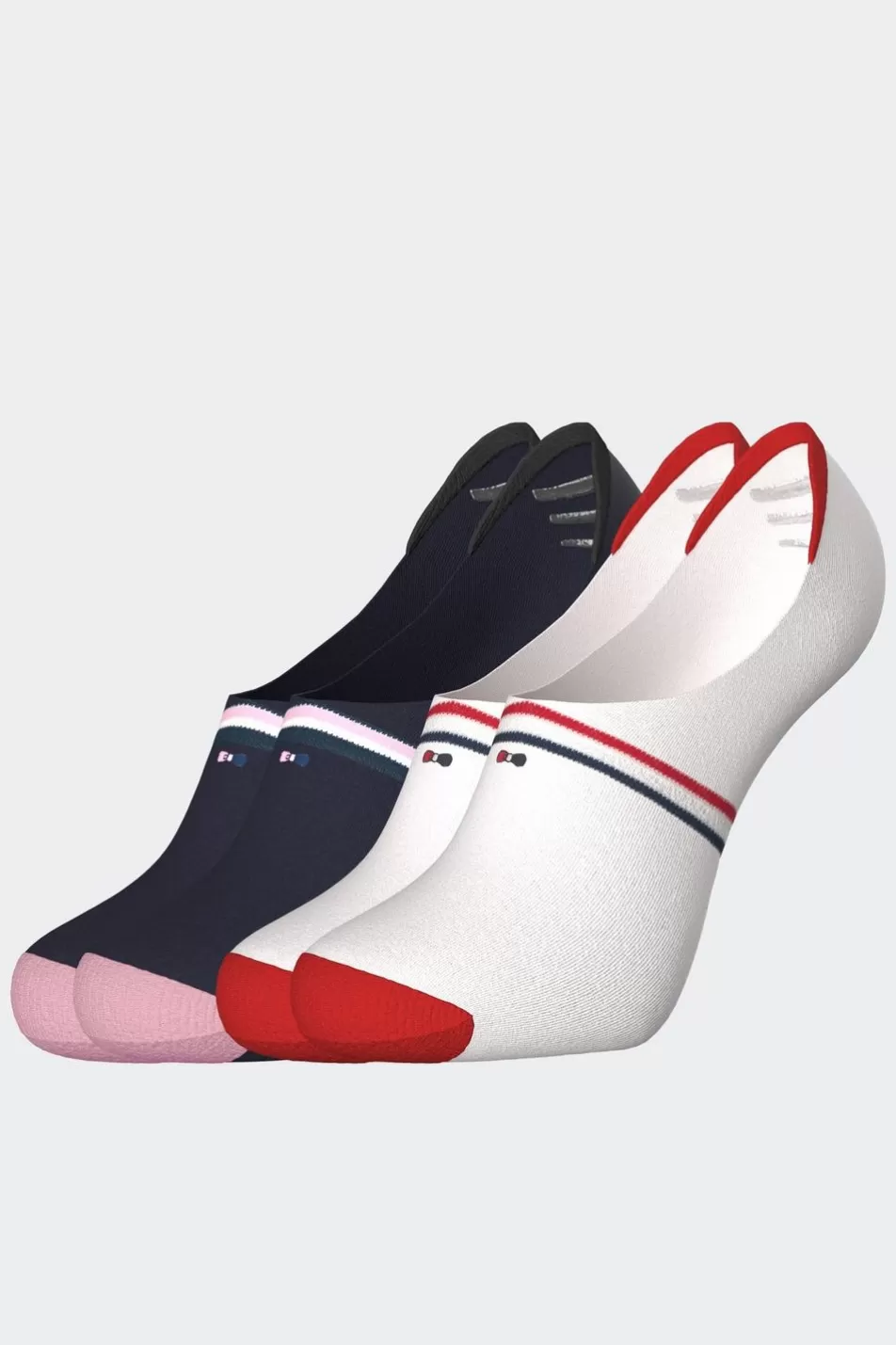 Socks | Eden Park Set Of 2 Pairs Of Low-Cut Socks With Tricolour Details In Stretch Cotton