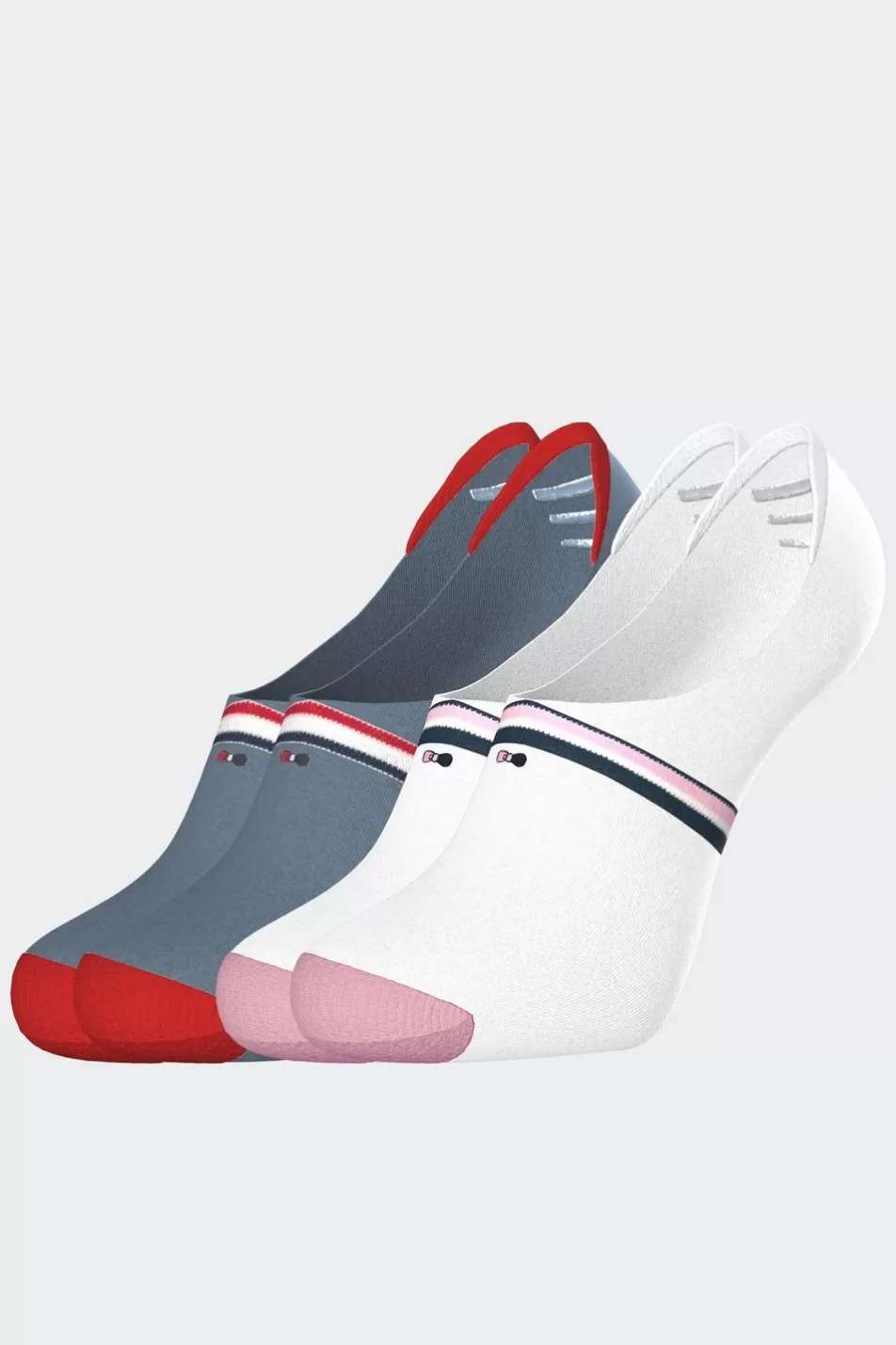 Socks | Eden Park Set Of 2 Pairs Of Low-Cut Socks With Tricolour Details In Stretch Cotton
