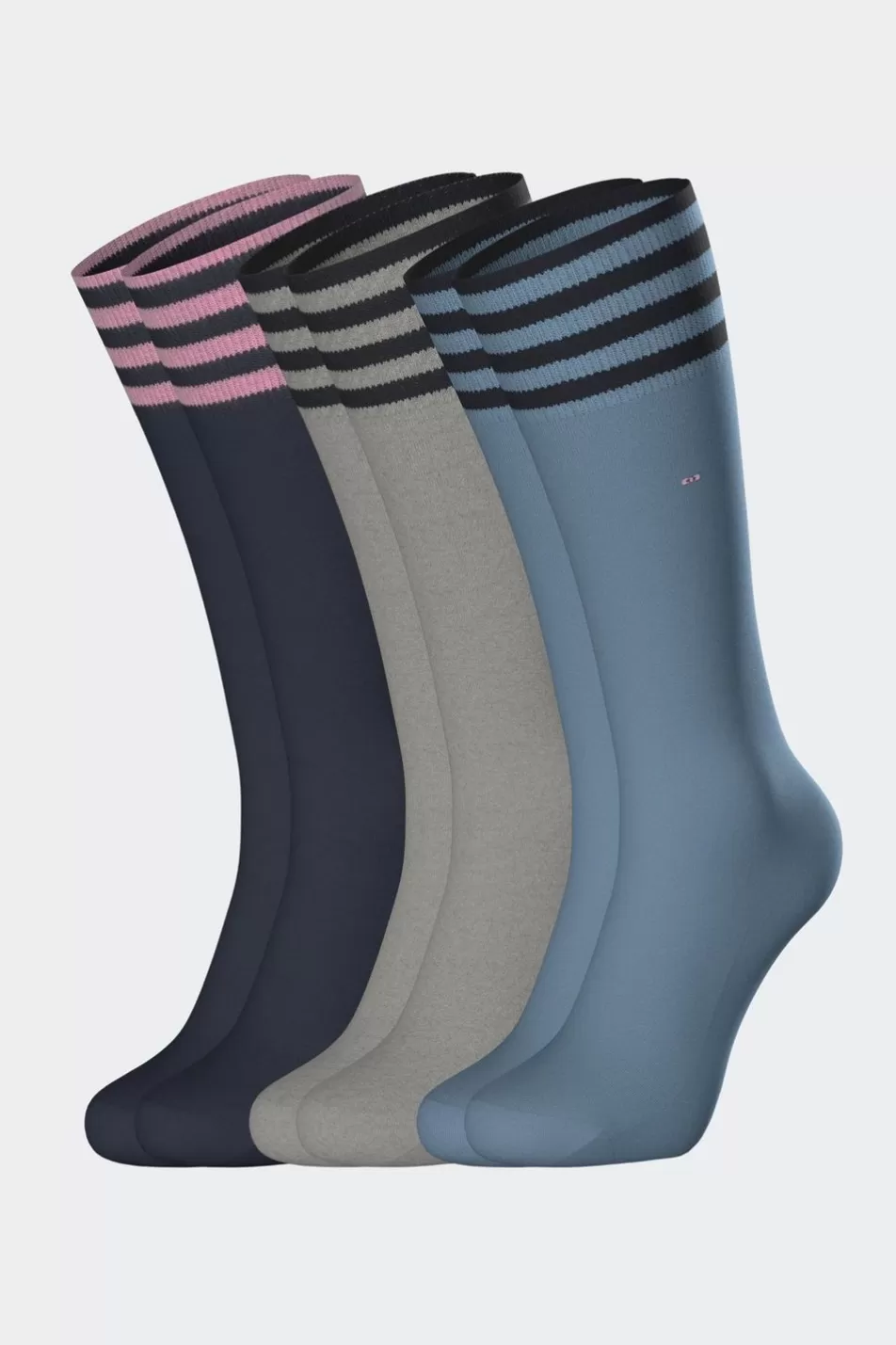 Socks | Eden Park Set Of 3 Pairs Of Stretch Cotton Socks With Ribbed Edges
