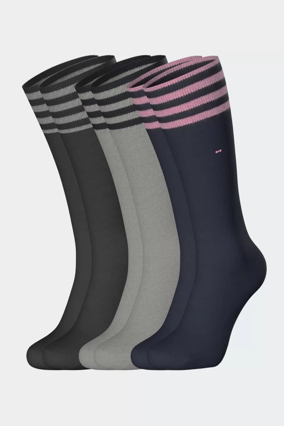Socks | Eden Park Set Of 3 Pairs Of Stretch Cotton Socks With Ribbed Edges