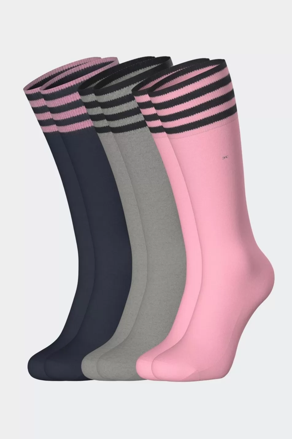 Socks | Eden Park Set Of 3 Pairs Of Stretch Cotton Socks With Ribbed Edges