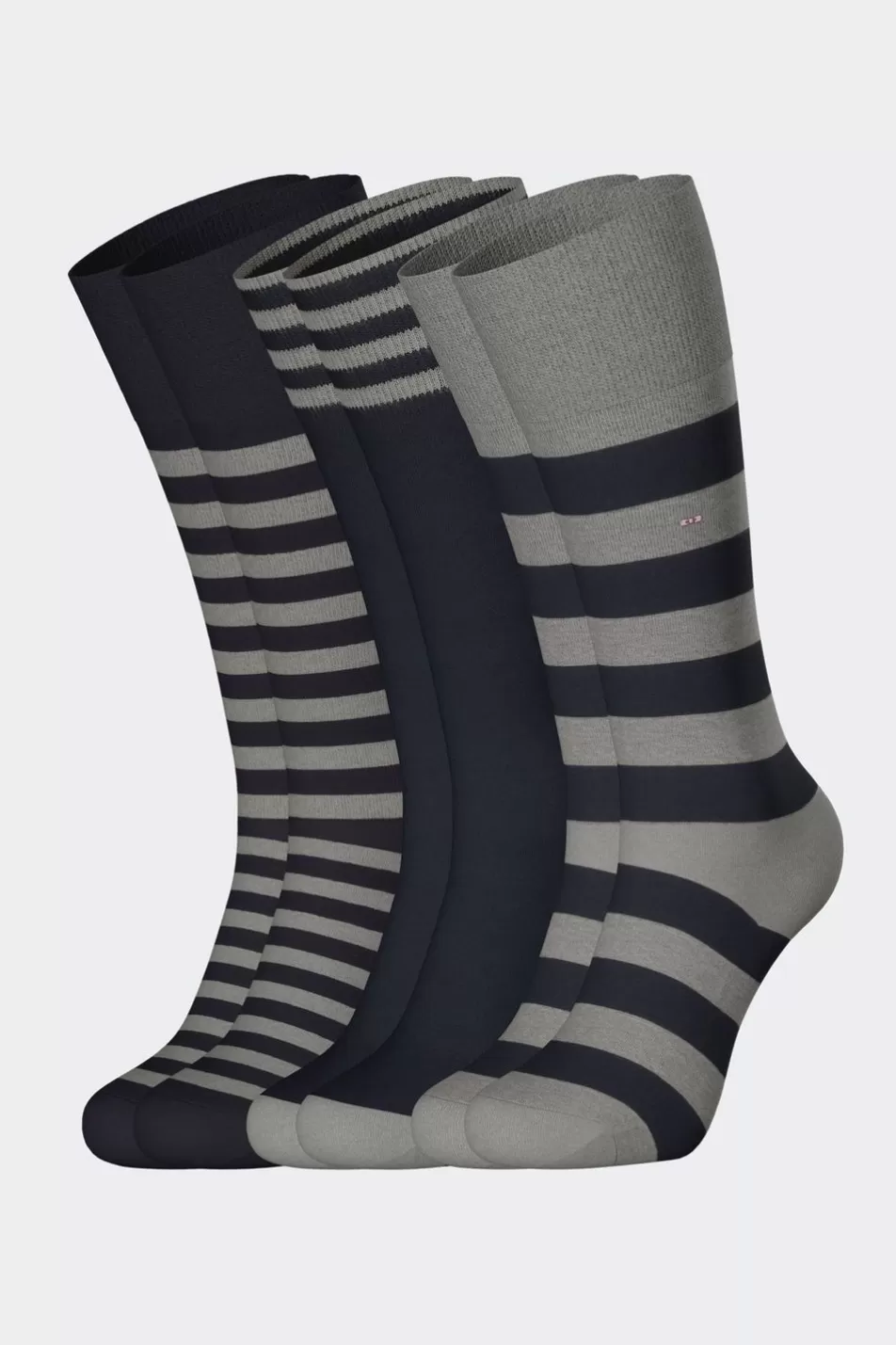 Socks | Eden Park Set Of 3 Pairs Of Striped Navy Socks In Stretch Cotton