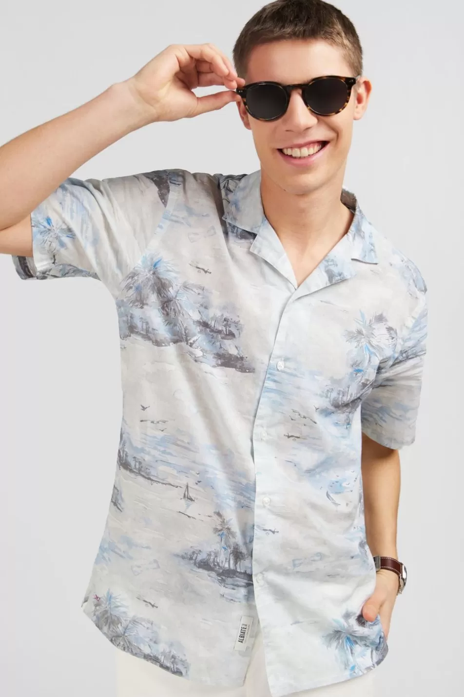 Short-Sleeved Shirts | Eden Park Shirt With Exclusive Palm Trees Print