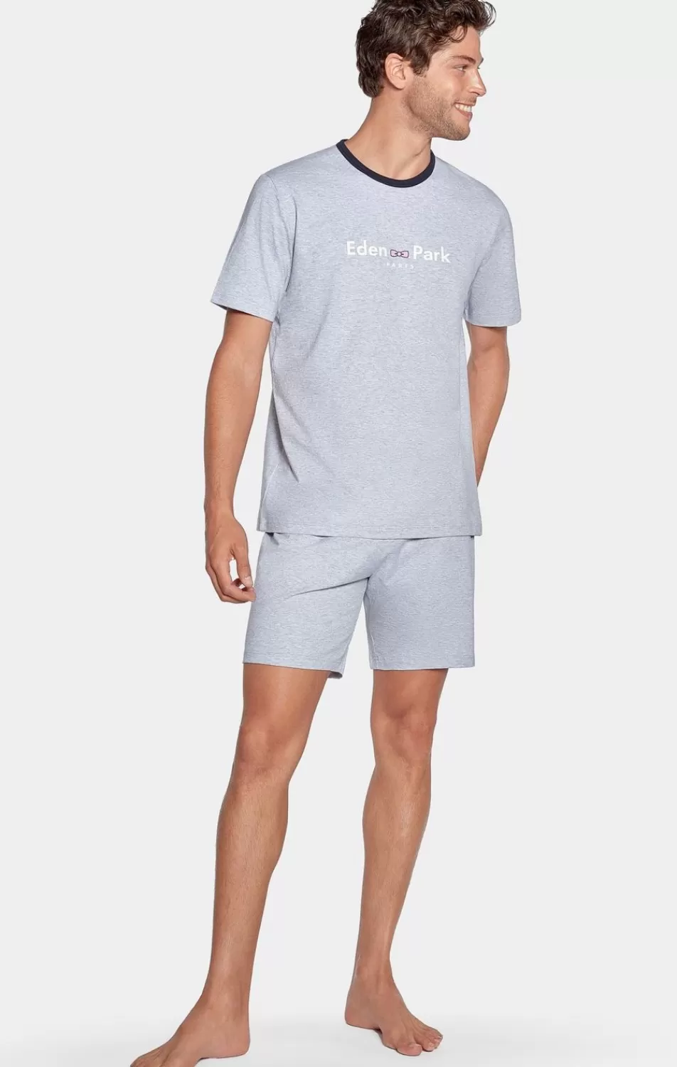 Pyjamas | Eden Park Short Grey Pyjamas With Logo