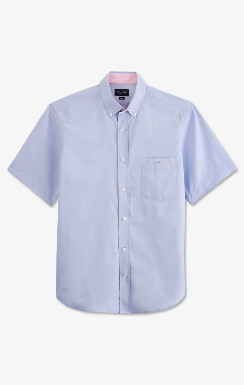 Short-Sleeved Shirts | Eden Park Short Sleeved Blue Cotton Shirt