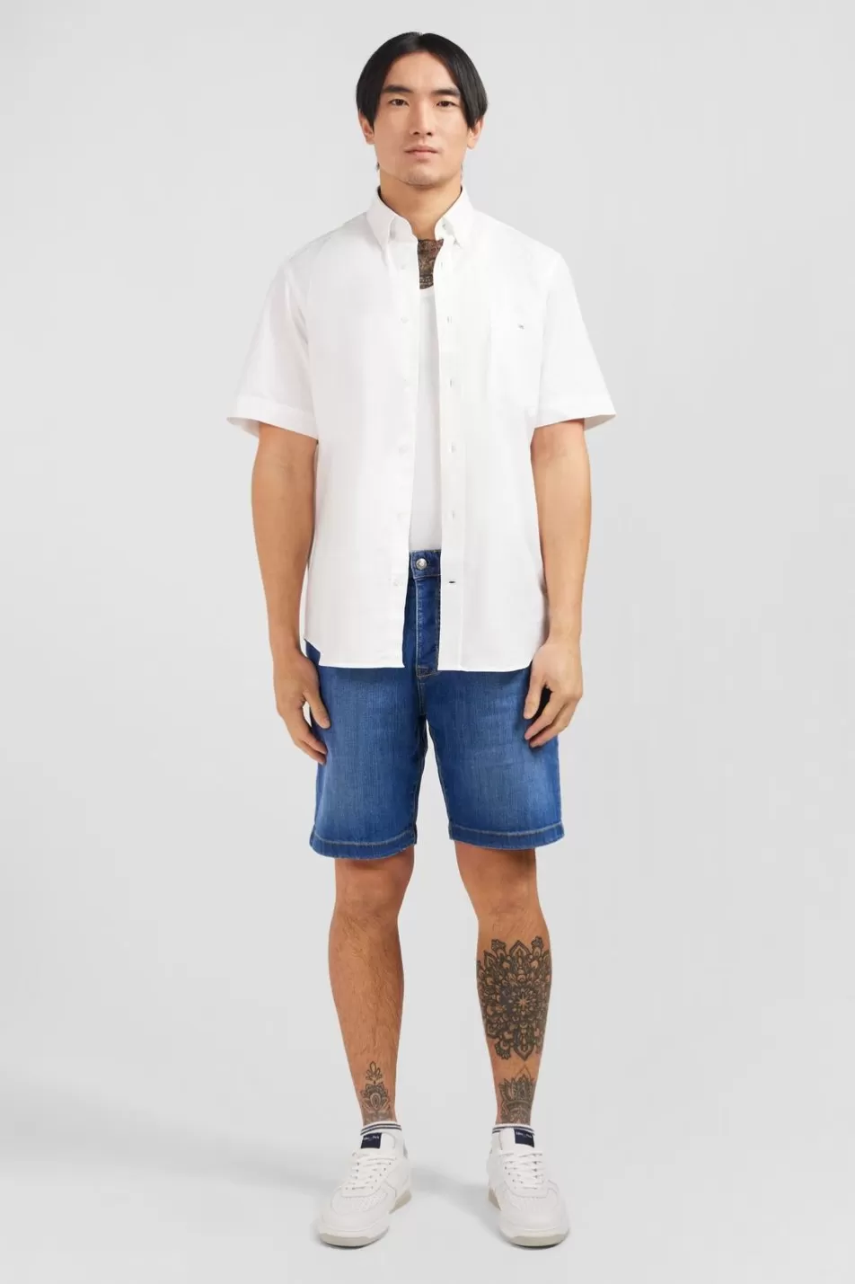 Short-Sleeved Shirts | Eden Park Short Sleeved White Cotton Shirt