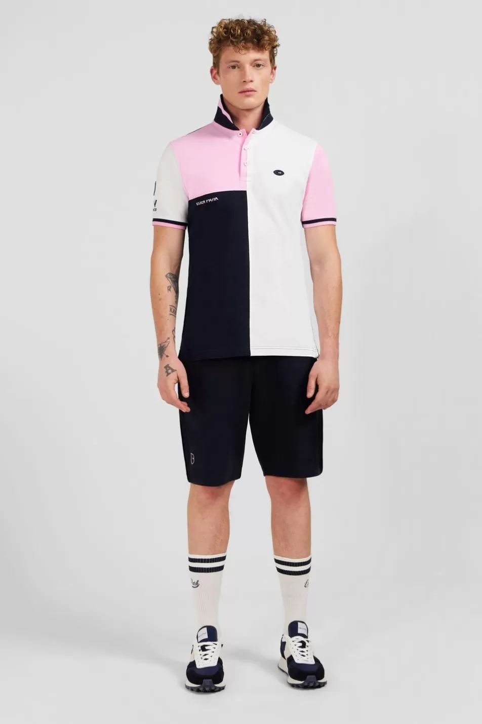 Polos | Eden Park Short-Sleeved Colour-Block Xv De France Polo Shirt