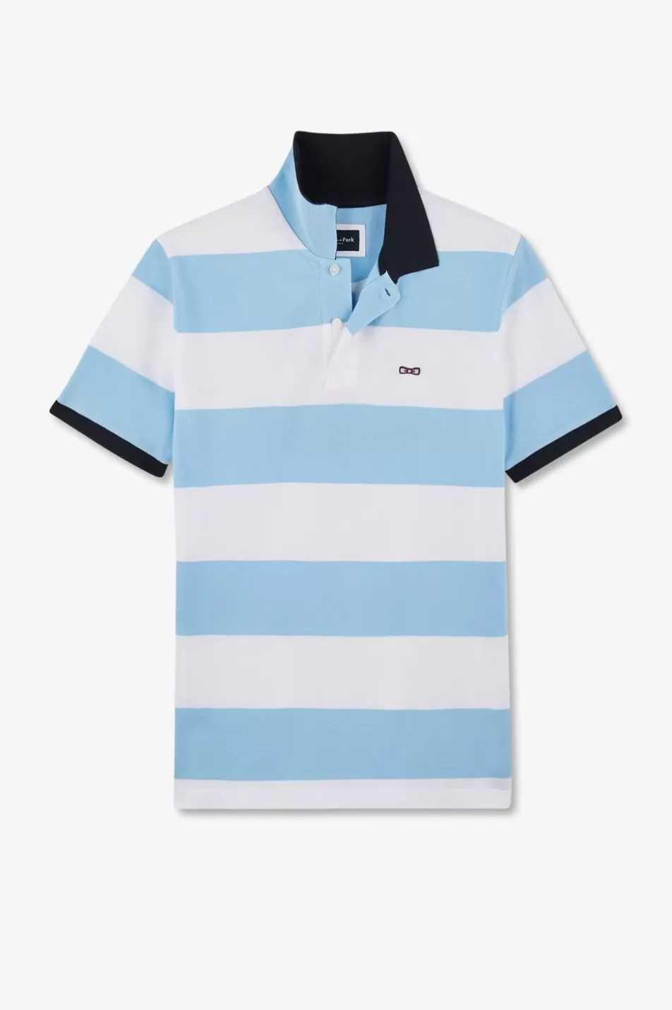 Polos | Eden Park Short-Sleeved Polo Shirt In Pique Cotton With Blue Circles