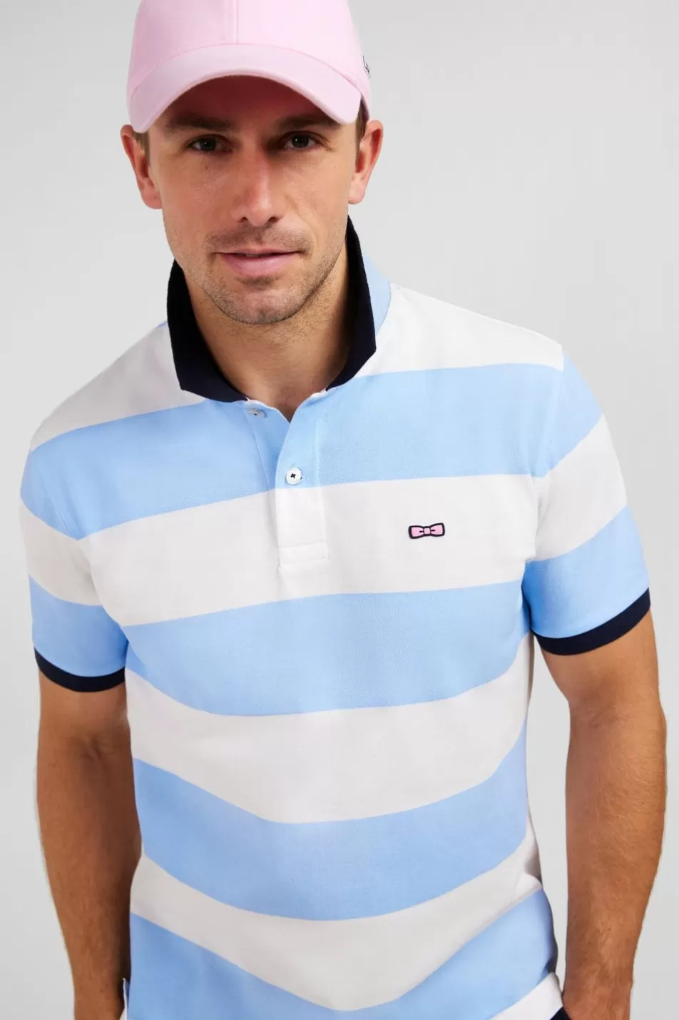 Polos | Eden Park Short-Sleeved Polo Shirt In Pique Cotton With Blue Circles