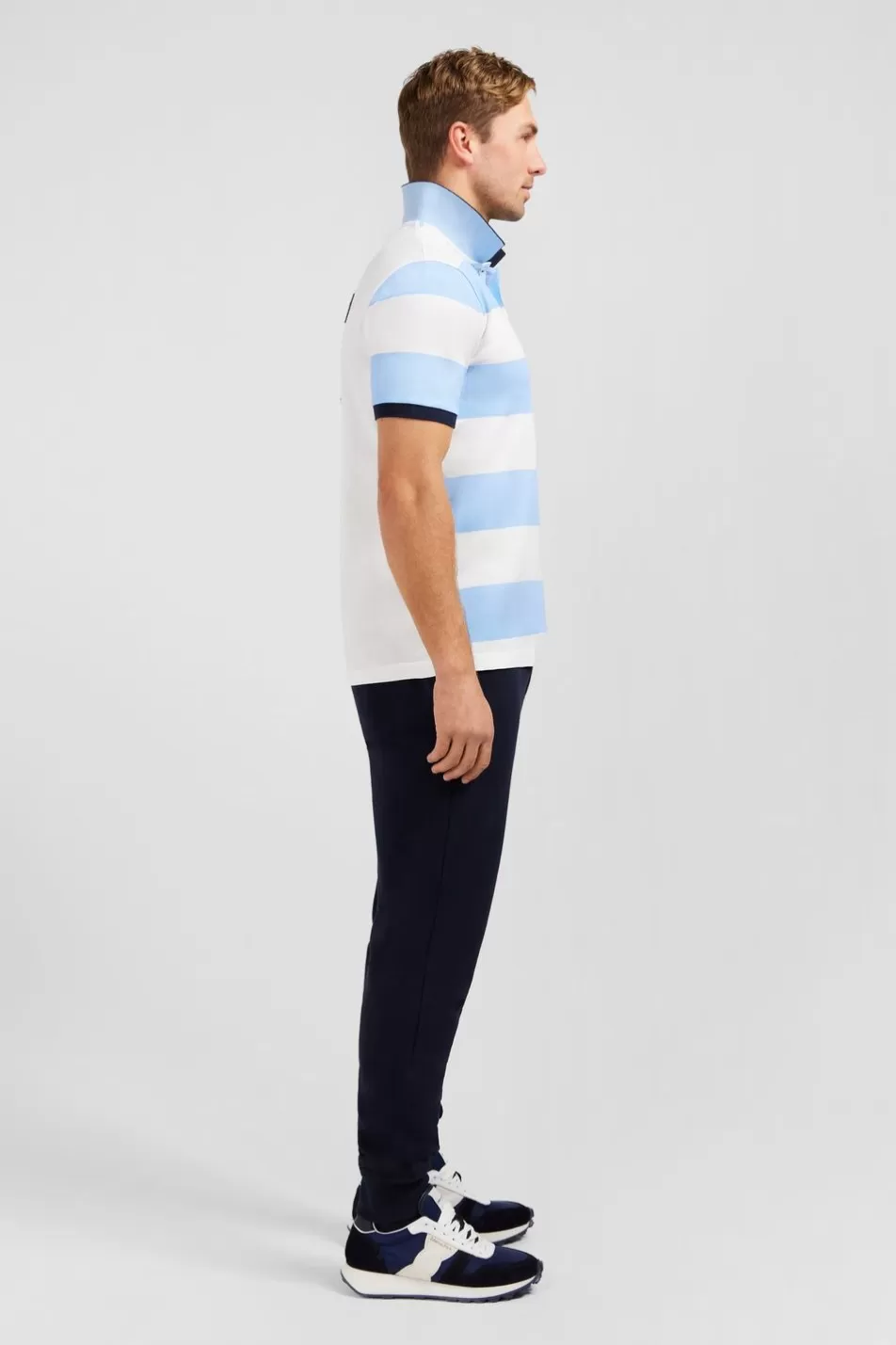 Polos | Eden Park Short-Sleeved Polo Shirt In Pique Cotton With Blue Circles