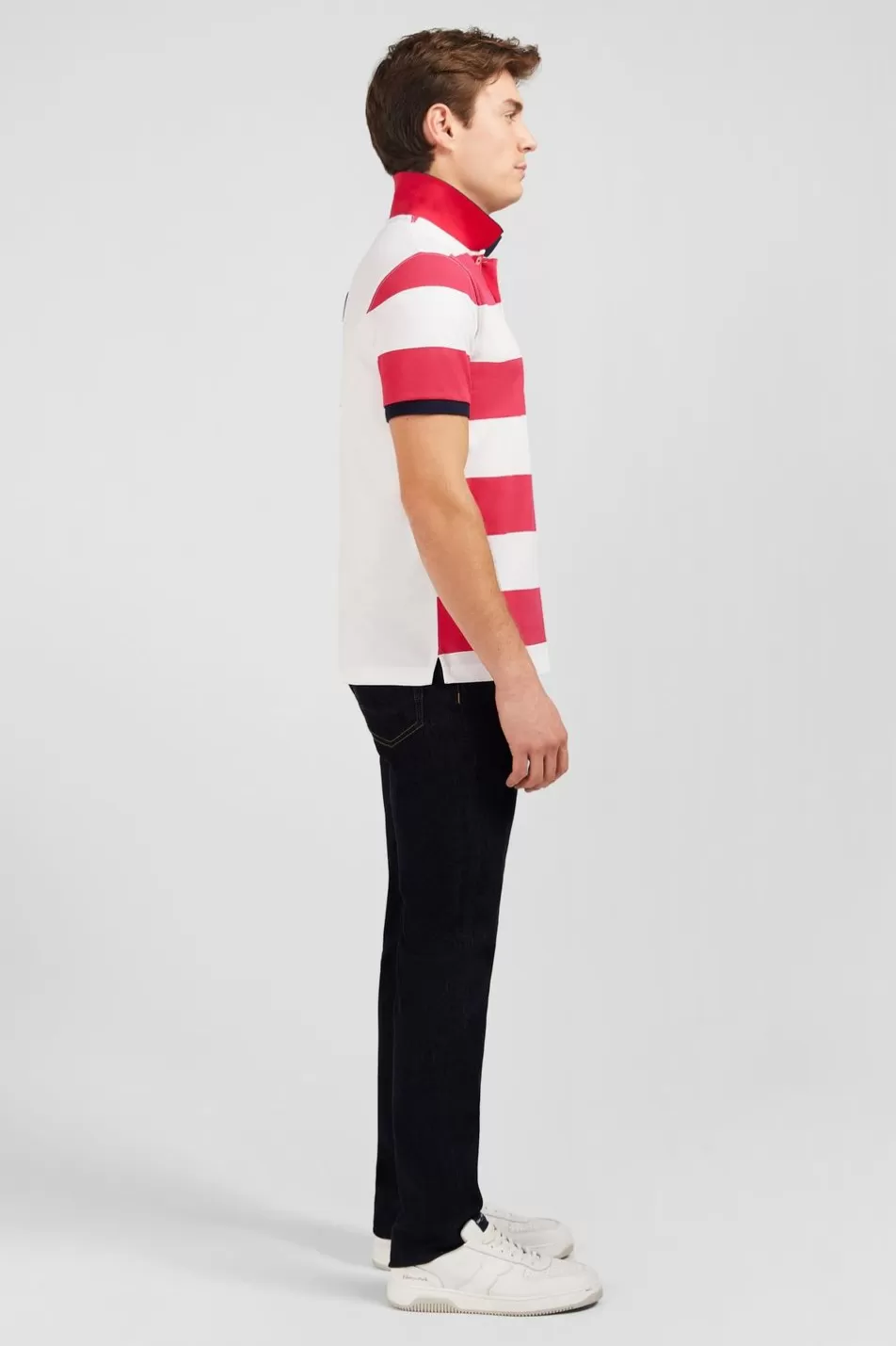 Polos | Eden Park Short-Sleeved Polo Shirt In Pique Cotton With Red Circles