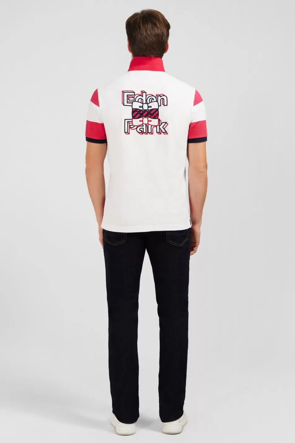 Polos | Eden Park Short-Sleeved Polo Shirt In Pique Cotton With Red Circles