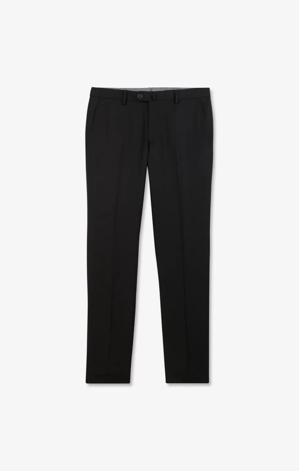 Pants | Eden Park Slim Black Wool Trousers With Broken Fold