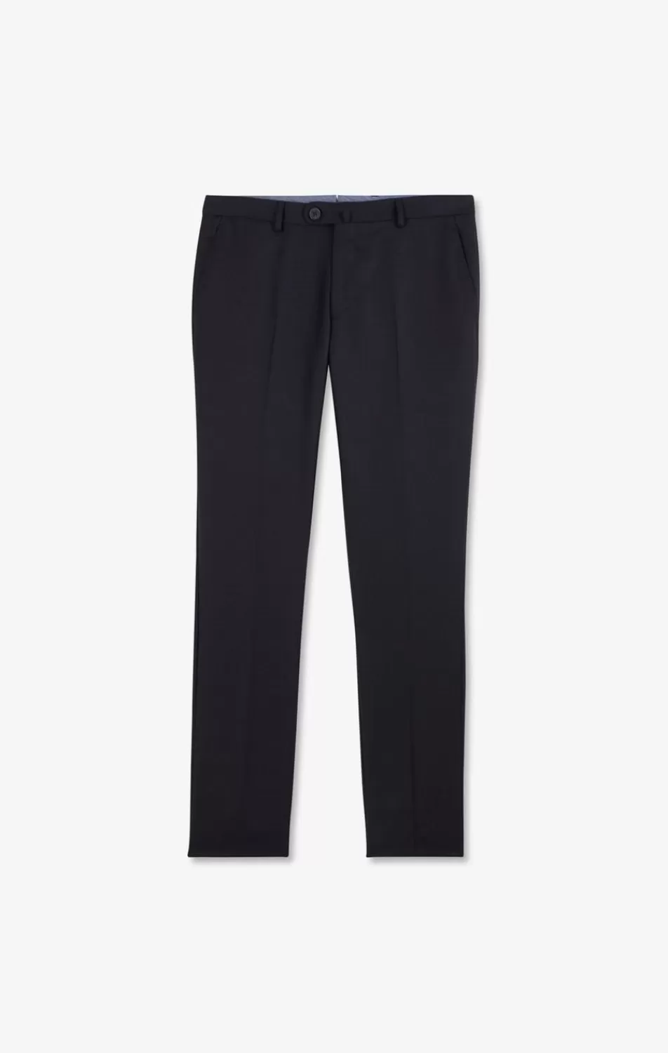 Pants | Eden Park Slim Dark Blue Wool Trousers With Broken Fold