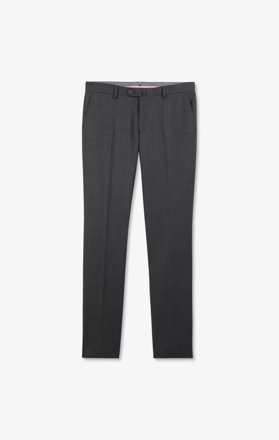 Pants | Eden Park Slim Grey Wool Trousers With Broken Fold