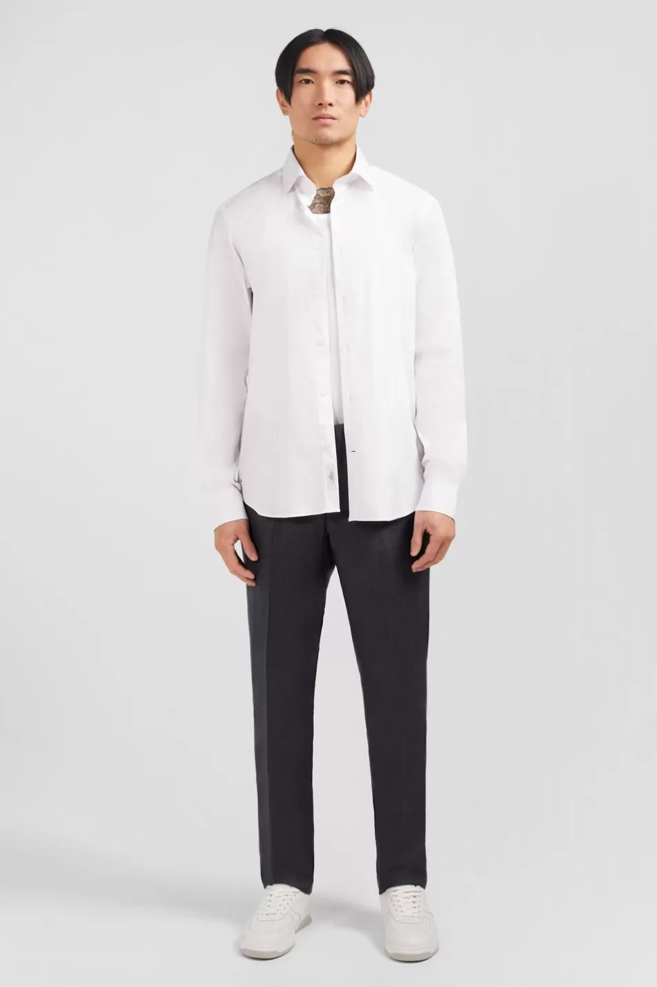 Shirts | Eden Park Slim-Fit White Shirt In Stretch Poplin