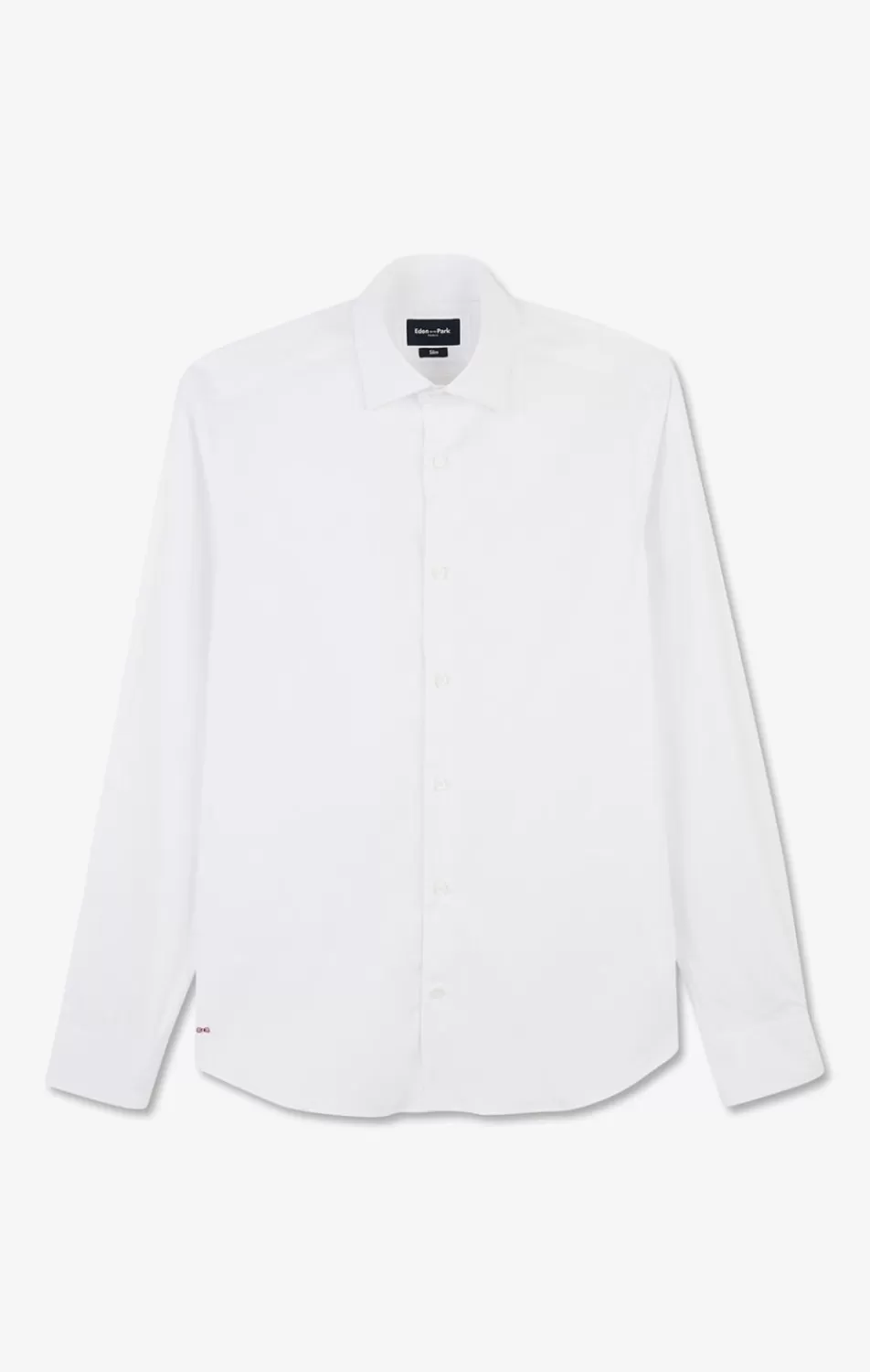 Shirts | Eden Park Slim-Fit White Shirt In Stretch Poplin