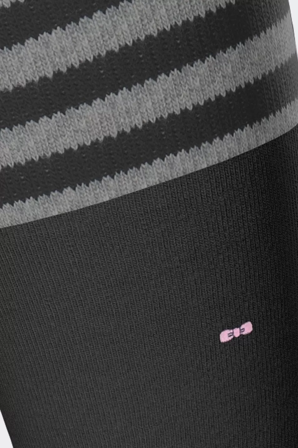 Socks | Eden Park Stretch Cotton Black Socks With Striped Edges