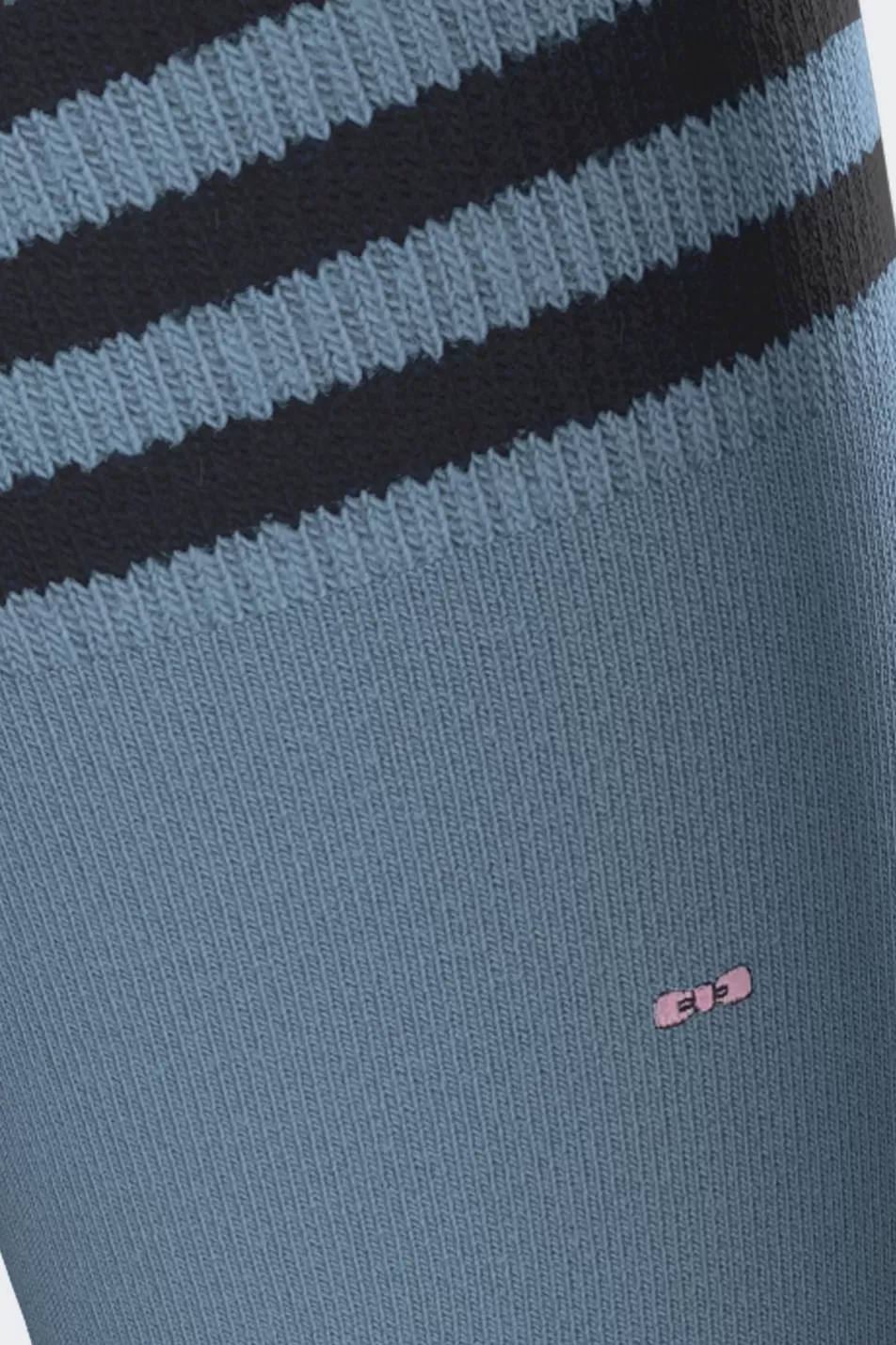 Socks | Eden Park Stretch Cotton Blue Socks With Striped Edges