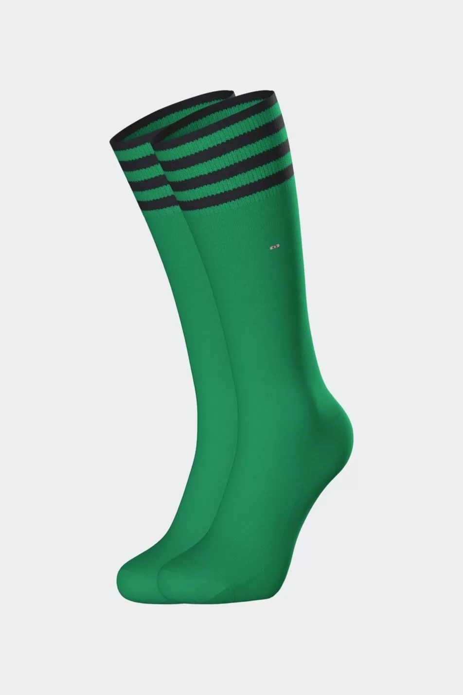 Socks | Eden Park Stretch Cotton Green Socks With Striped Edges