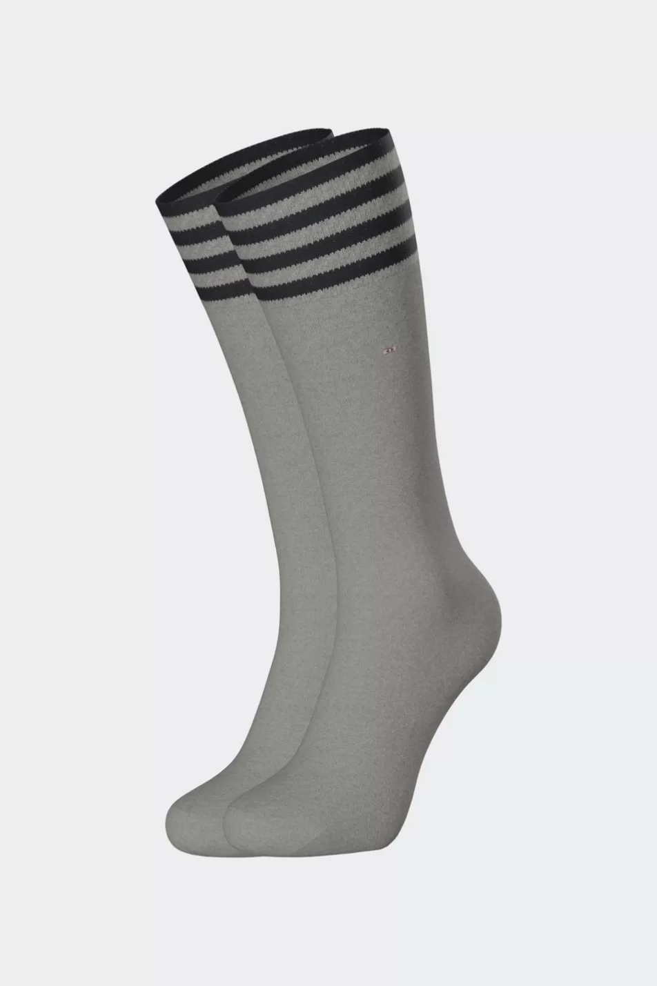 Socks | Eden Park Stretch Cotton Grey Socks With Striped Edges