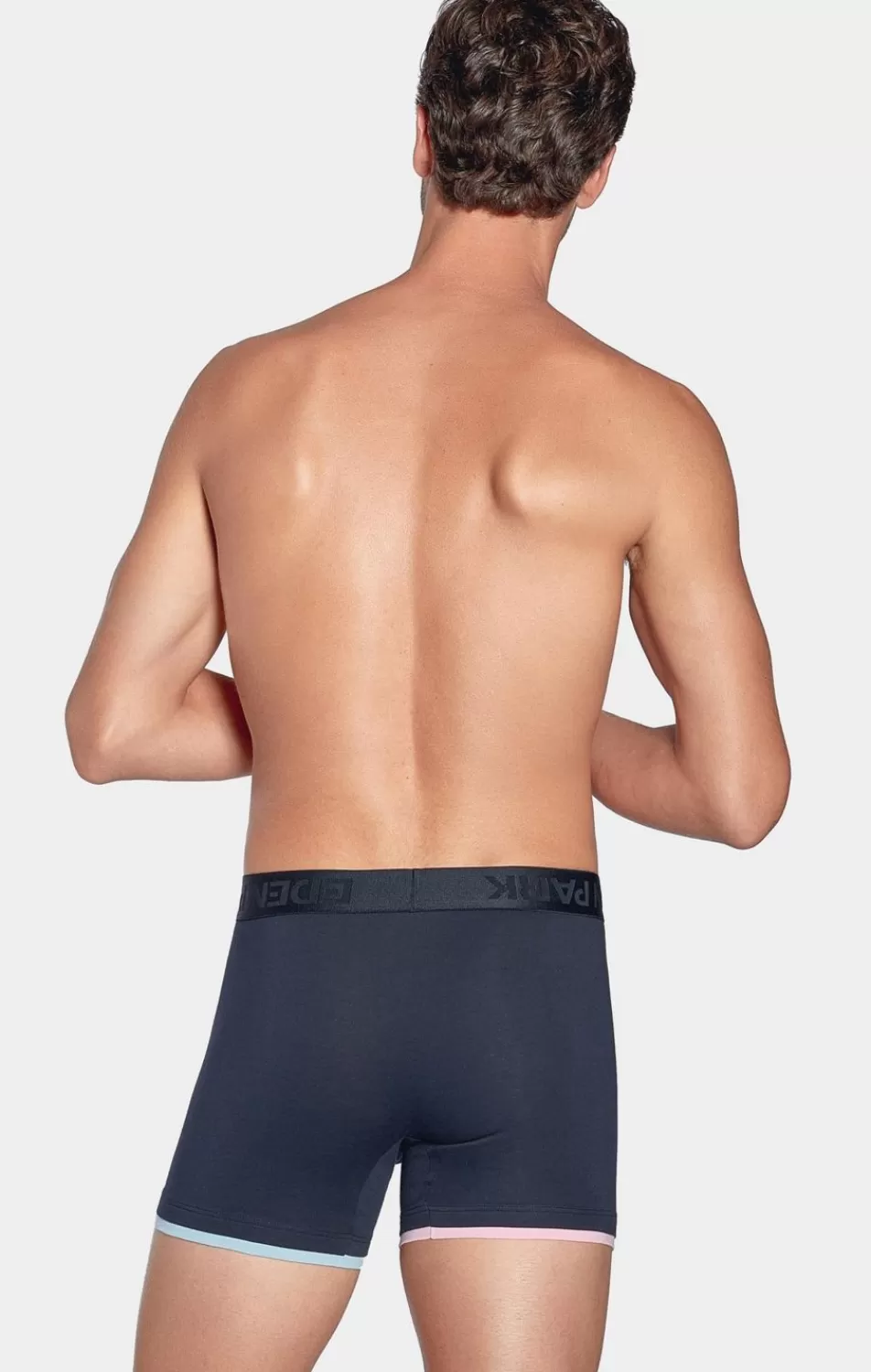 Underwear | Eden Park Stretch Cotton Navy Boxers With Contrasted Elastic Waistband