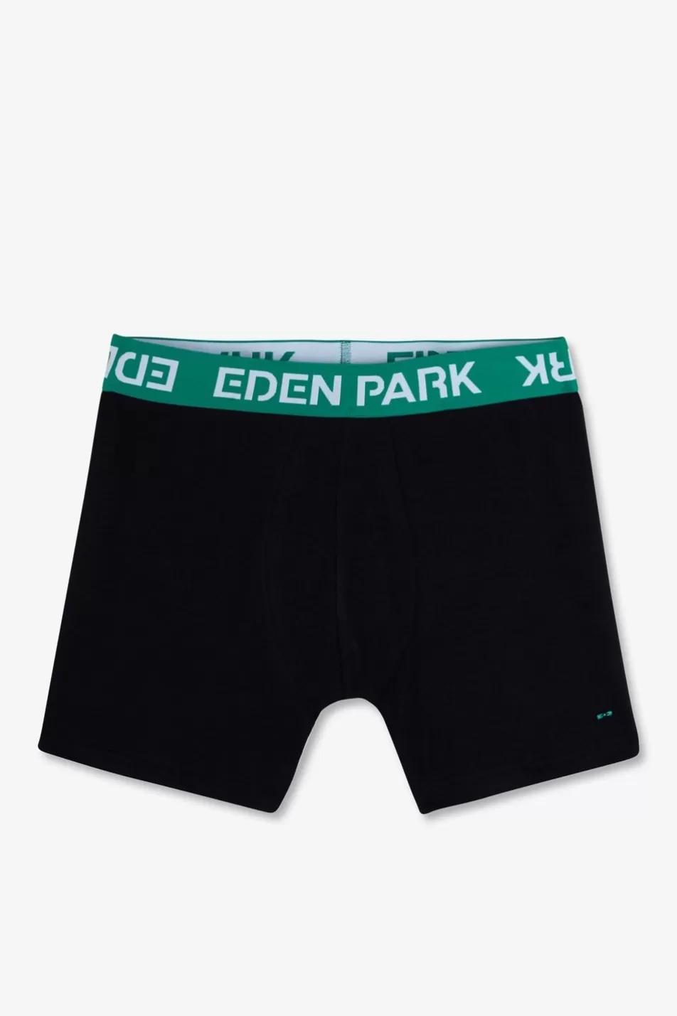 Underwear | Eden Park Stretch Cotton Navy Boxers With Green Elastic Waistband