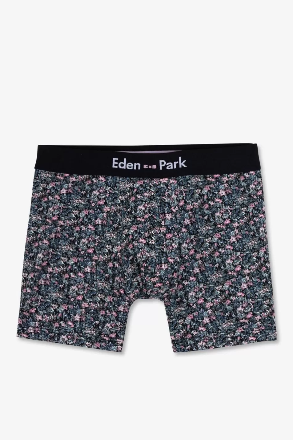 Underwear | Eden Park Stretch Cotton Navy Boxers With Micro Floral Print