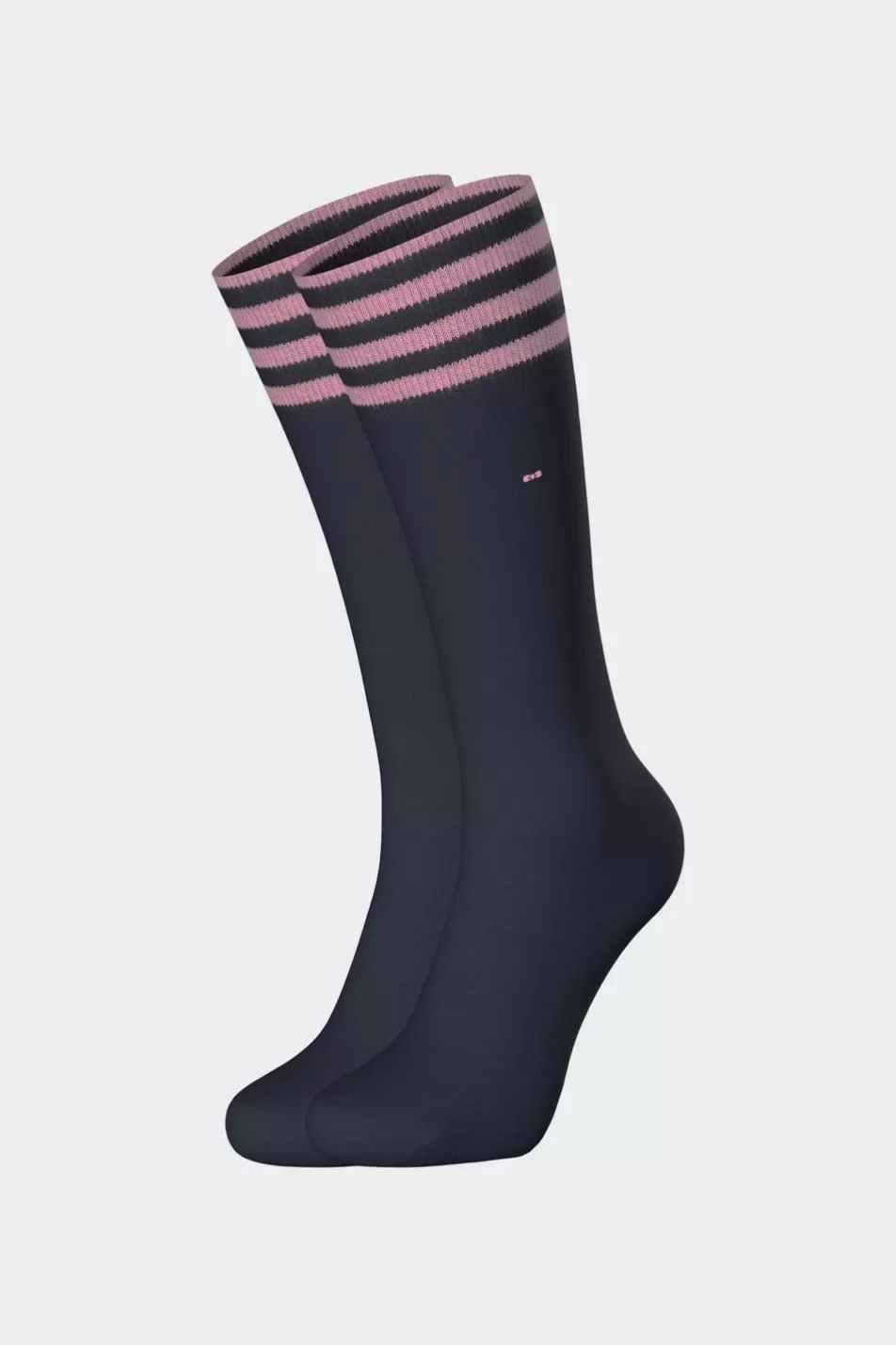 Socks | Eden Park Stretch Cotton Navy Socks With Striped Edges