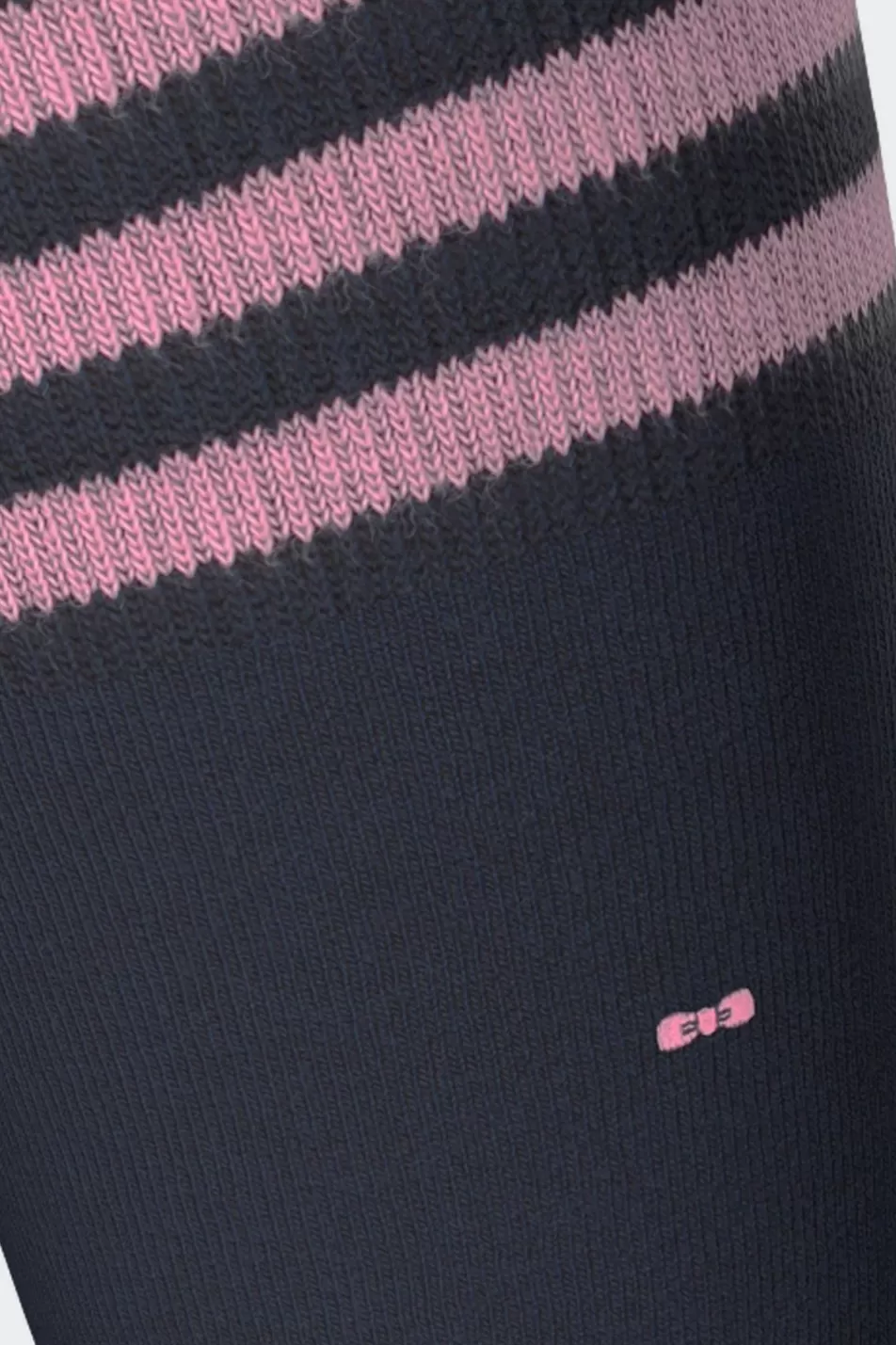 Socks | Eden Park Stretch Cotton Navy Socks With Striped Edges