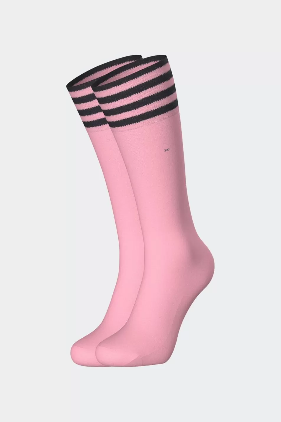 Socks | Eden Park Stretch Cotton Pink Socks With Striped Edges