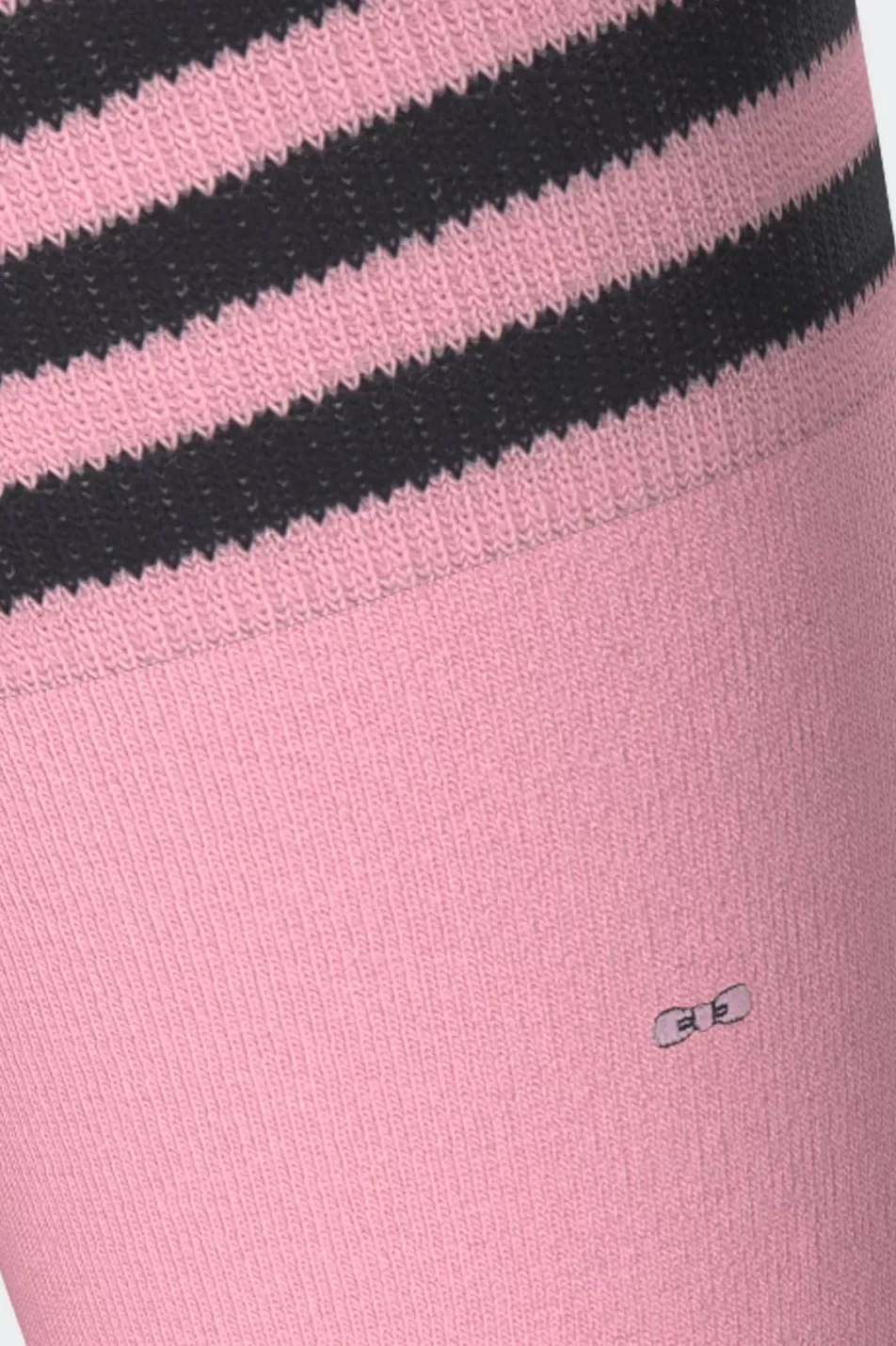 Socks | Eden Park Stretch Cotton Pink Socks With Striped Edges