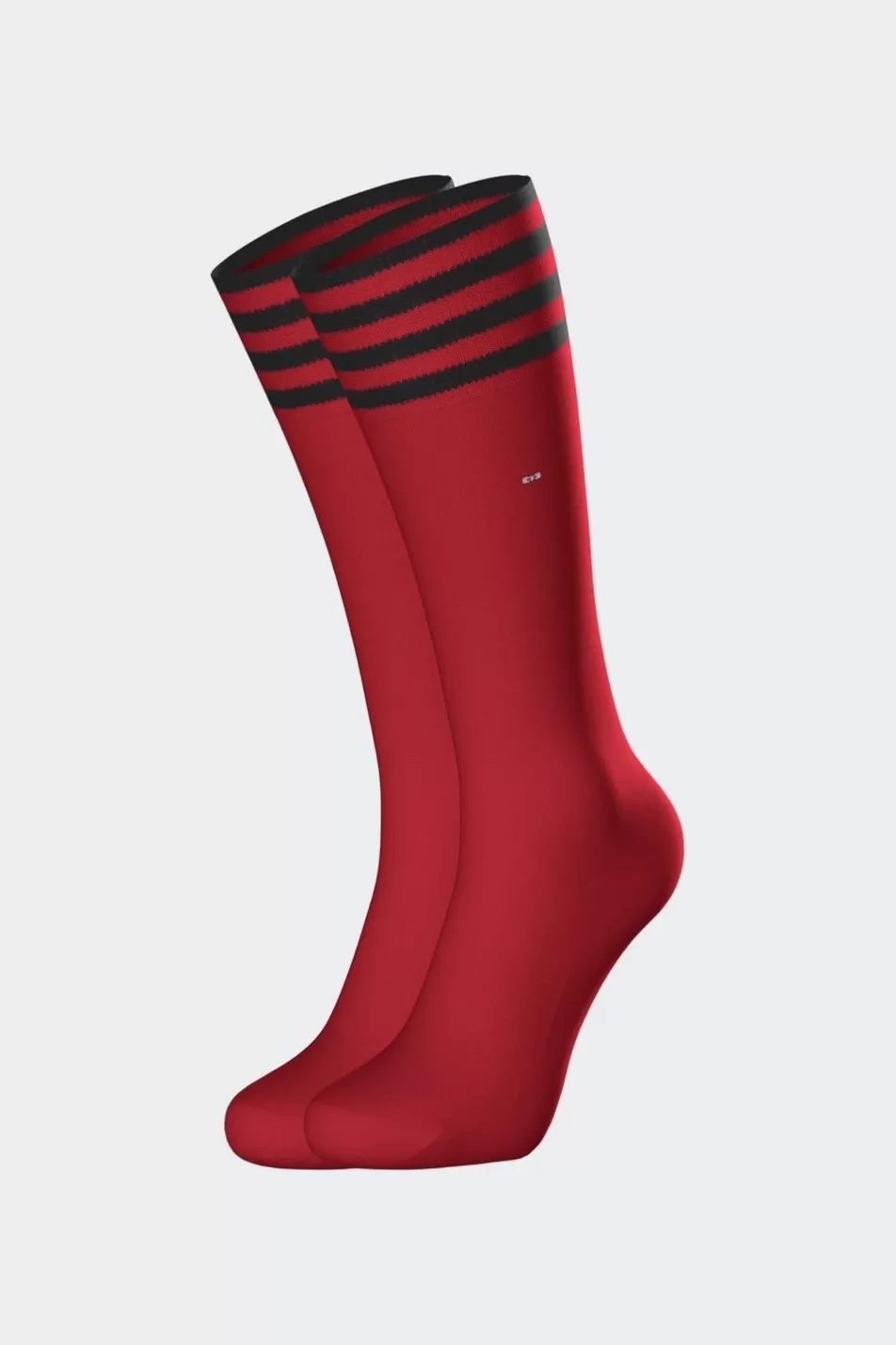 Socks | Eden Park Stretch Cotton Red Socks With Striped Edges