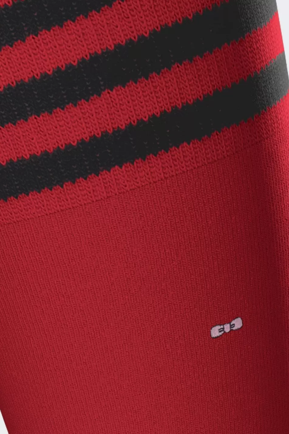 Socks | Eden Park Stretch Cotton Red Socks With Striped Edges