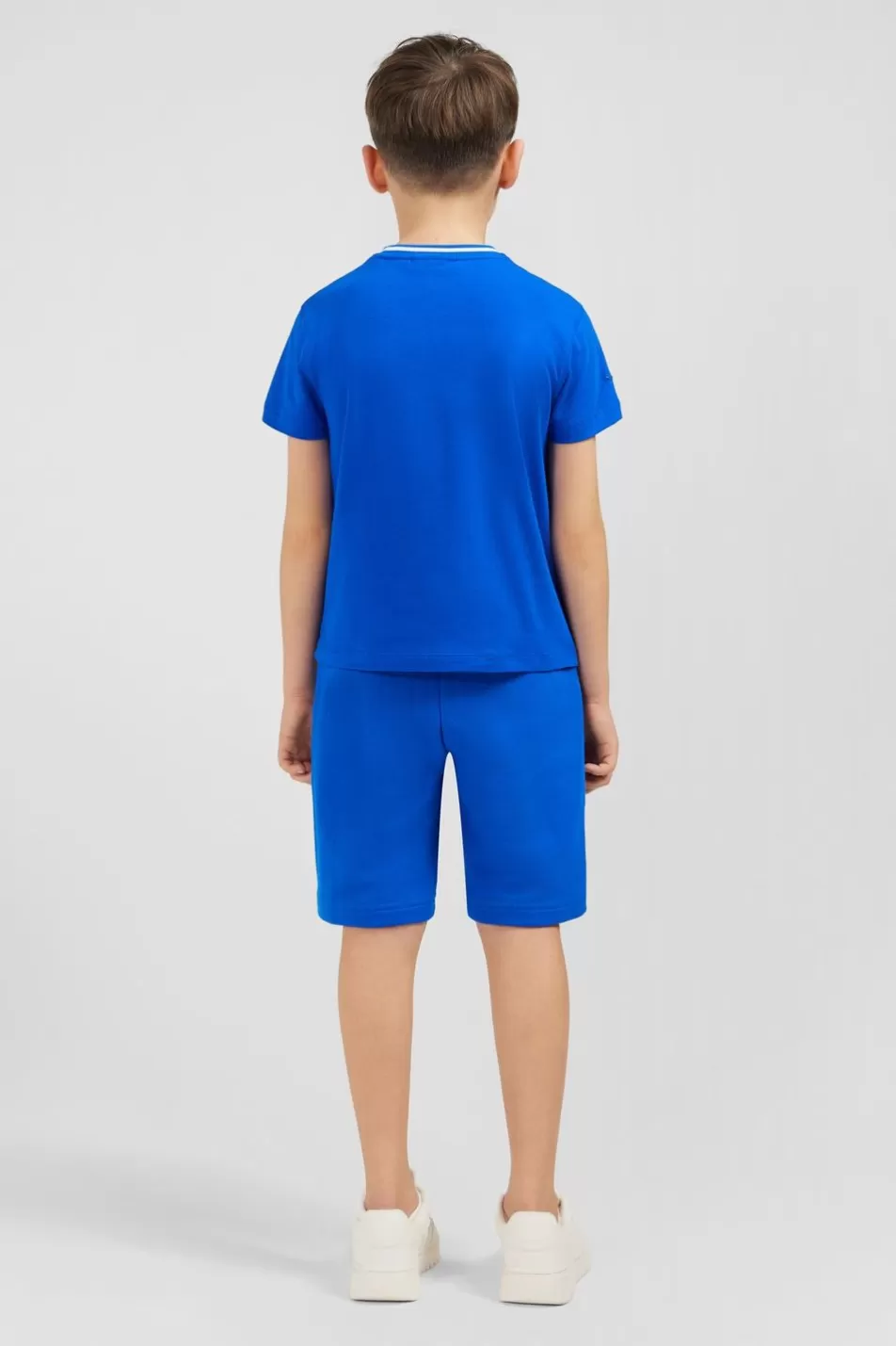 Children | Eden Park Striped Round Neck Blue T-Shirt In Stretch Cotton