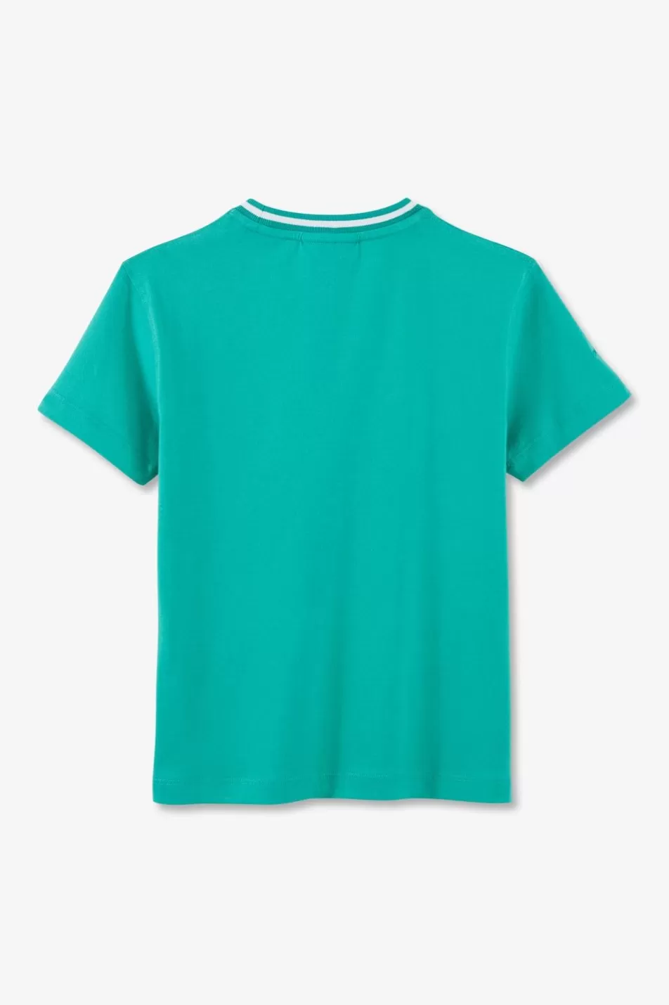 Children | Eden Park Striped Round Neck Green T-Shirt In Stretch Cotton