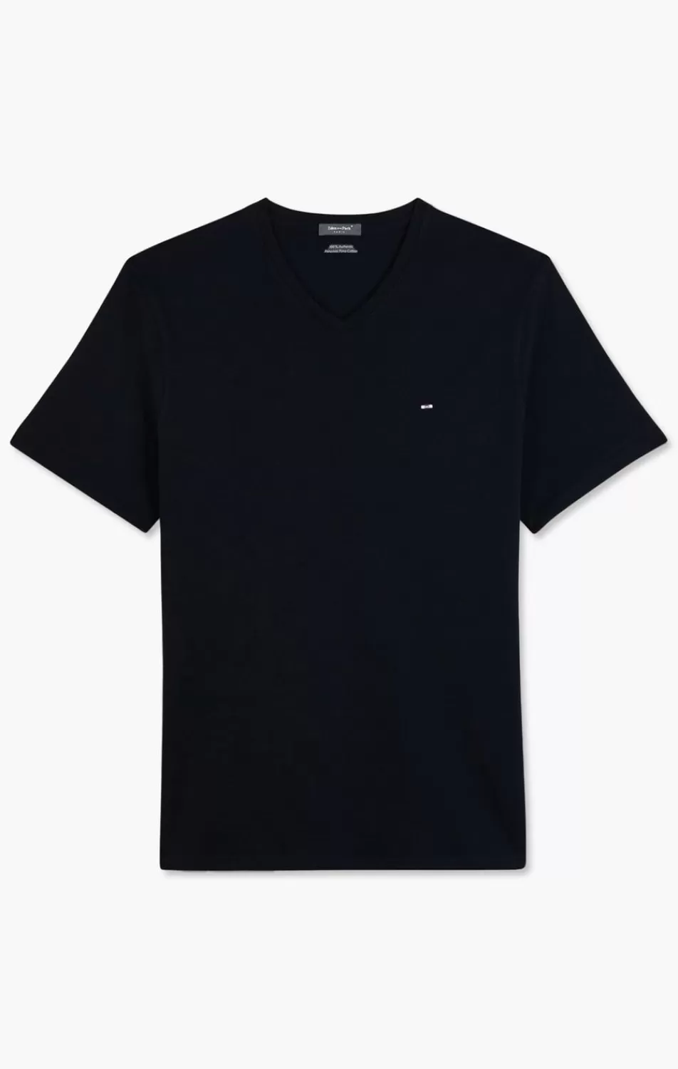 T-Shirts | Eden Park V-Neck Black Light Pima Cotton T-Shirt