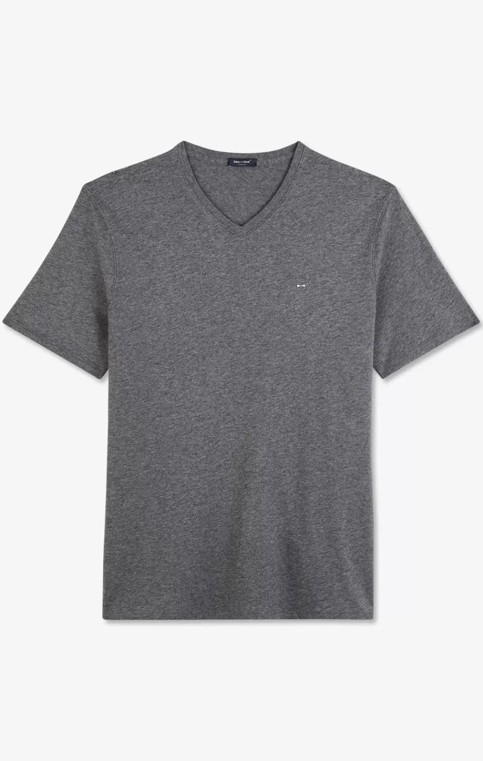 T-Shirts | Eden Park V-Neck Grey Light Pima Cotton T-Shirt