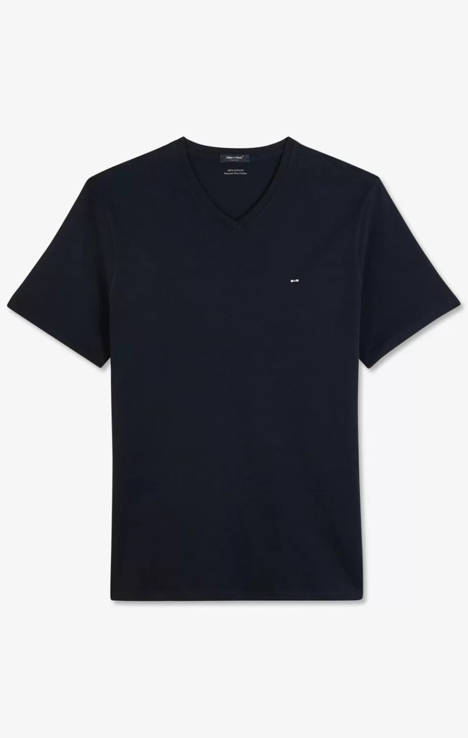 T-Shirts | Eden Park V-Neck Navy Light Pima Cotton T-Shirt