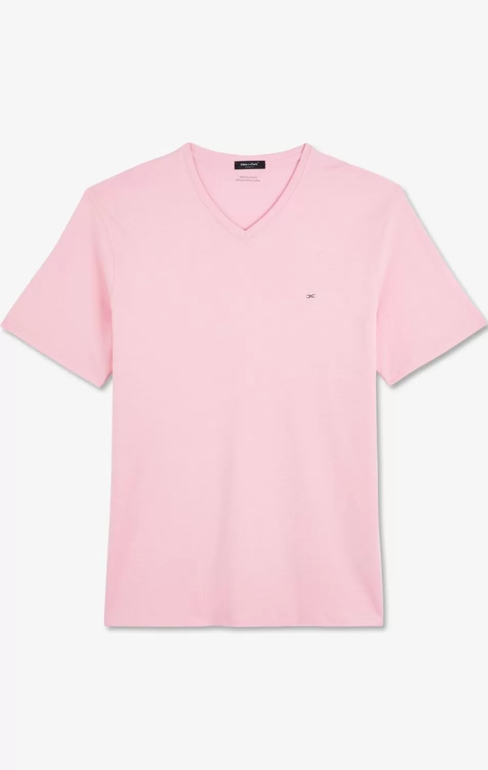 T-Shirts | Eden Park V-Neck Pink Light Pima Cotton T-Shirt