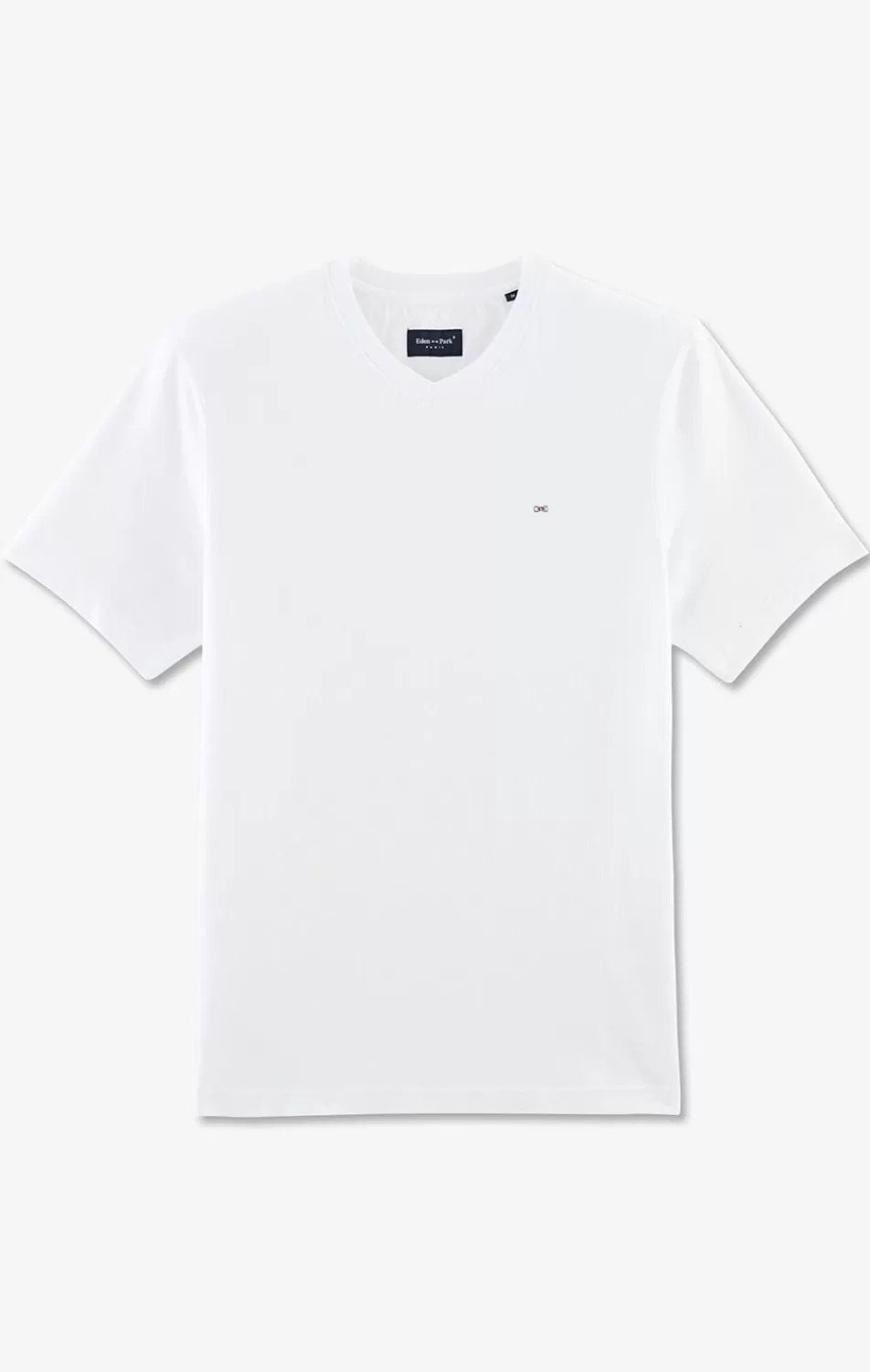 T-Shirts | Eden Park V-Neck White Light Pima Cotton T-Shirt