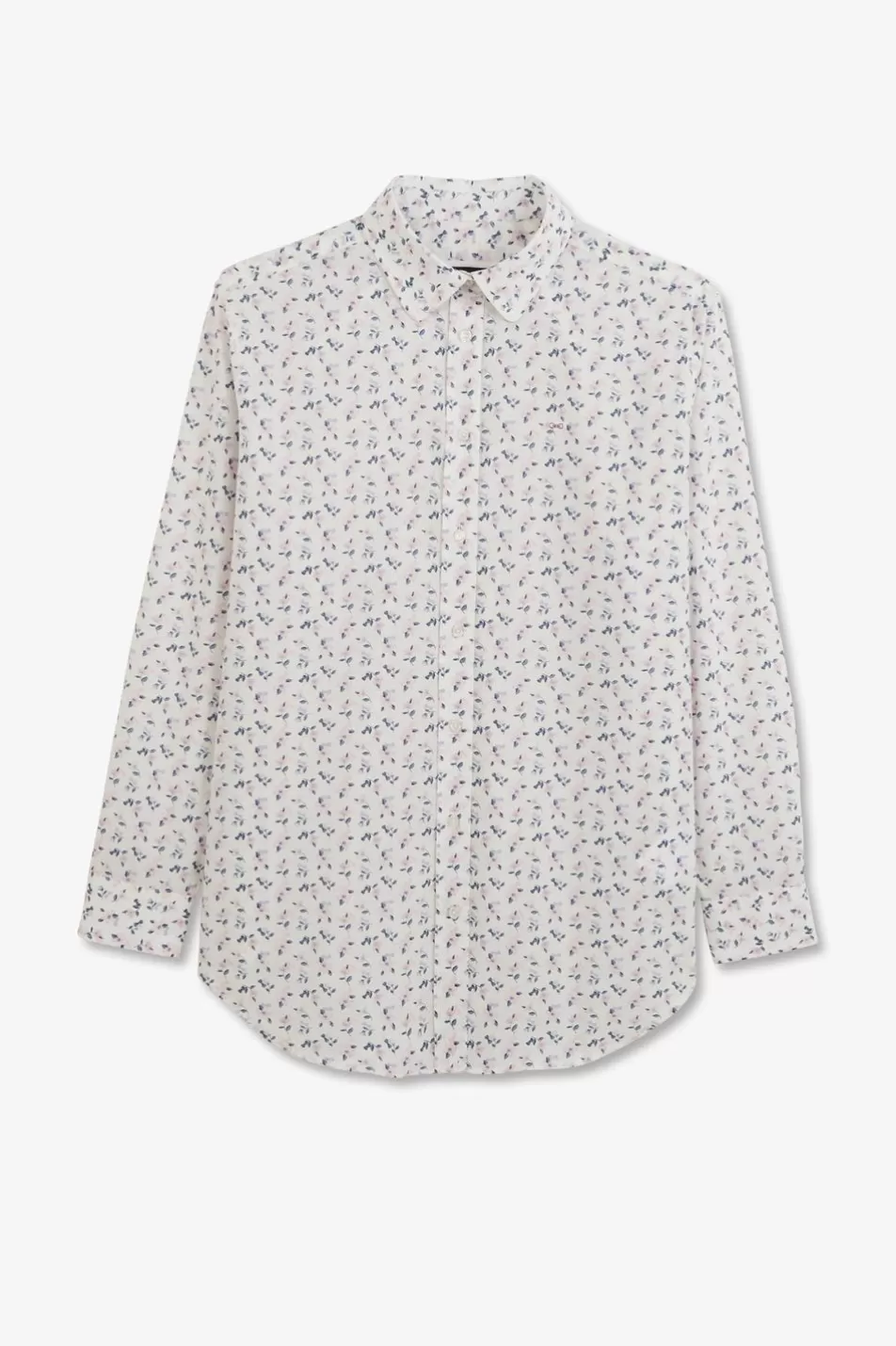 Shirts | Eden Park White Blouse With Exclusive Floral Print