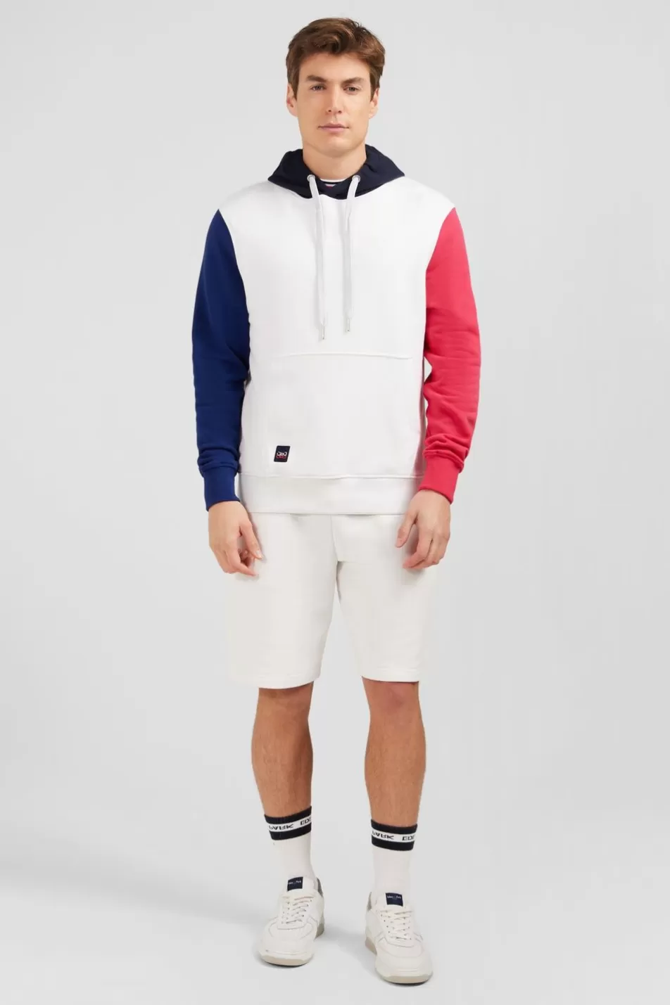 Sweatshirts | Eden Park White Colour-Block Hoodie