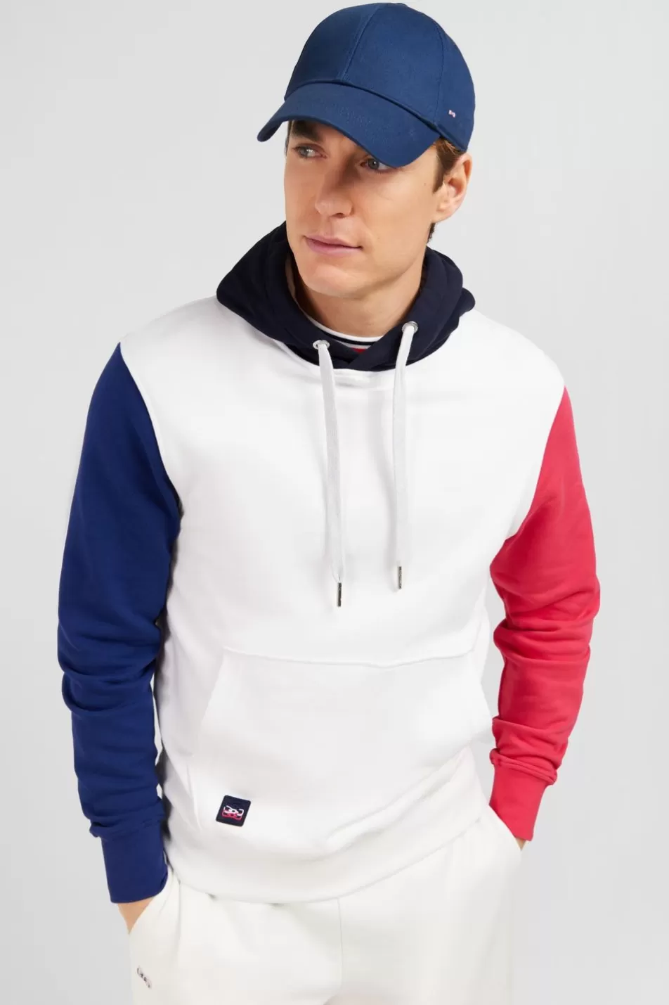 Sweatshirts | Eden Park White Colour-Block Hoodie